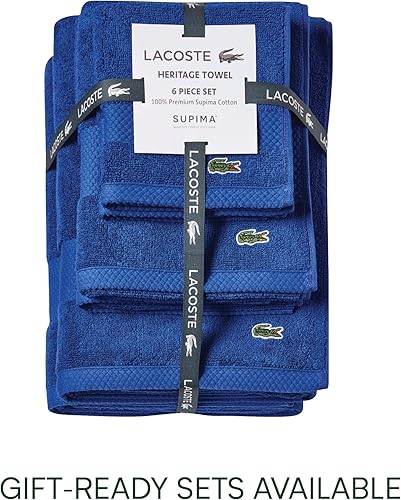 Miniatura 5 de Lacoste Heritage - Tapete para la ducha de algodón Supima, azul surf, 21 x 31 pulgadas