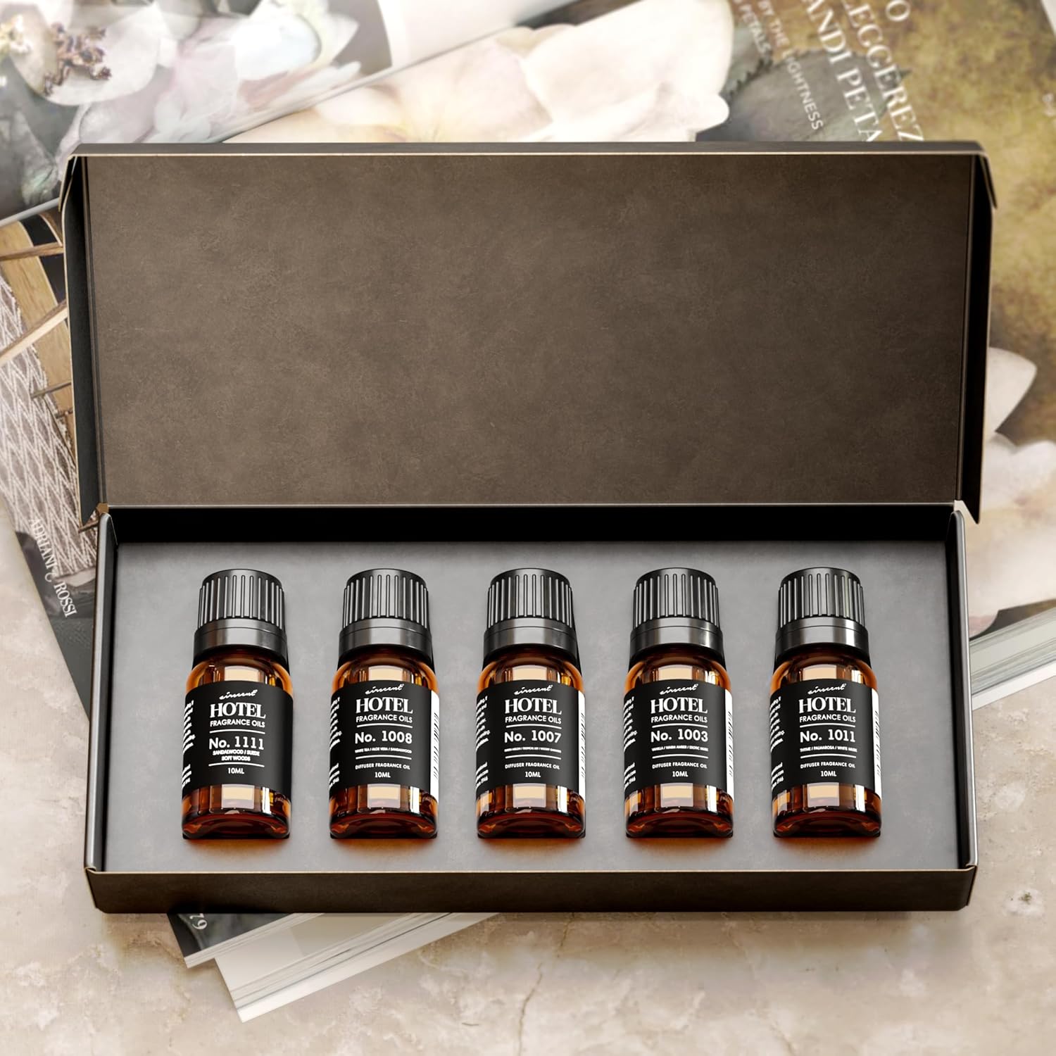 AirScent Hotel Diffuser Oil Gift Set - Inspired by The Most Popular 5-Star Hotel Scents - 10 mL, 0.34 fl oz Fragrance Oil Set - My Way, The Beach Villas and Other Luxury Hotel Scents