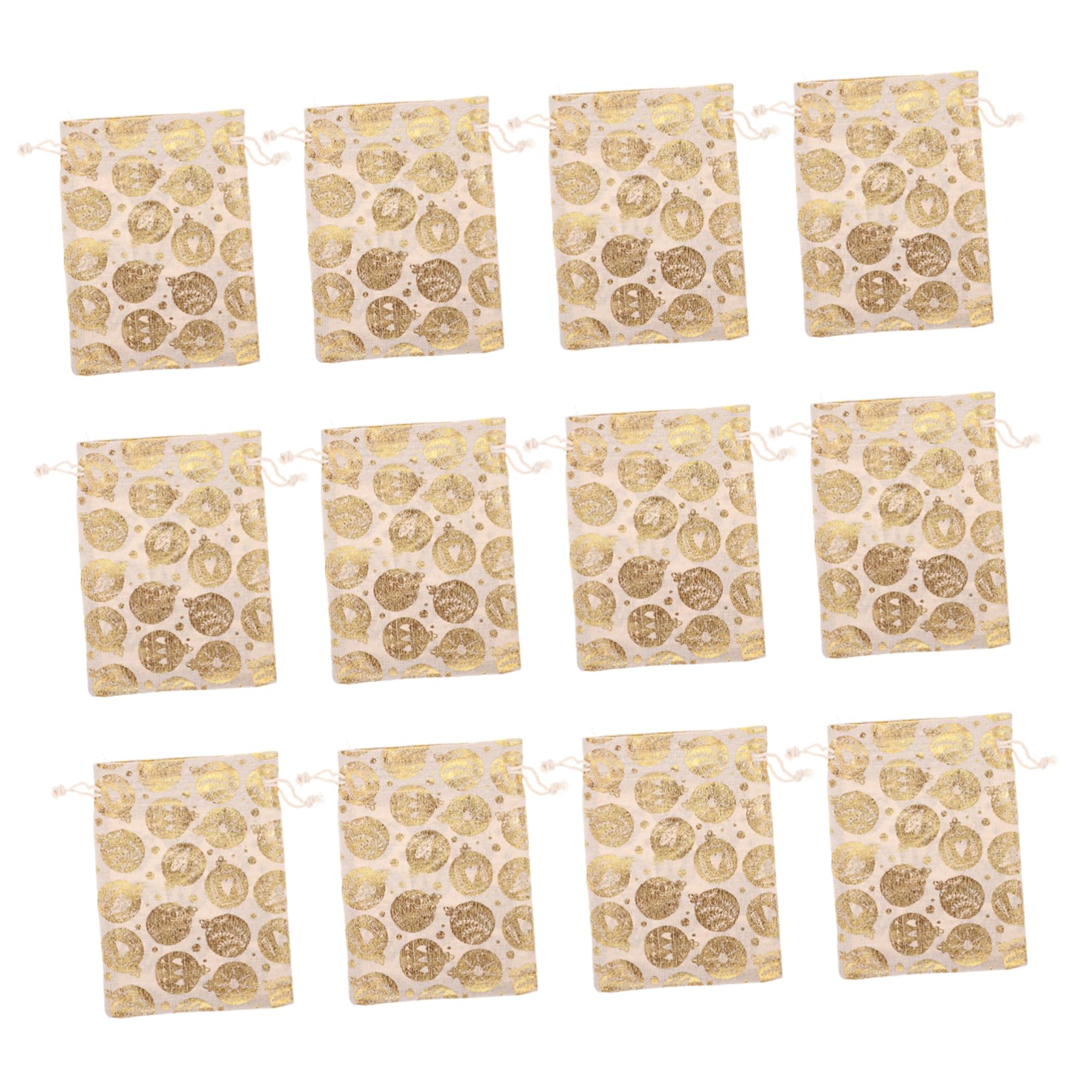 Didiseaon 25pcs Reusable Xmas Drawstring Bags Christmas Candy Bags Pumpkin Design for and Party Favors