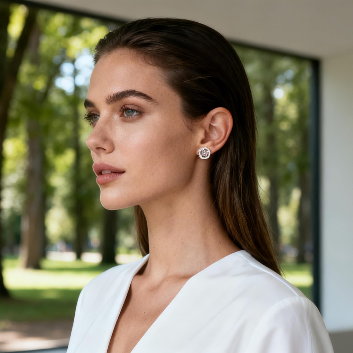 925 Sterling Silver Celtic Triquetra Witch Trinity Knot Earrings for Women - Image 2