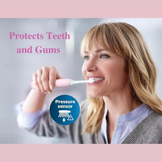 Philips Sonicare ProtectiveClean 4100 Electric Rechargeable Toothbrush, Plaque Control, Pastel Pink, Phi0304, 1.0 Count