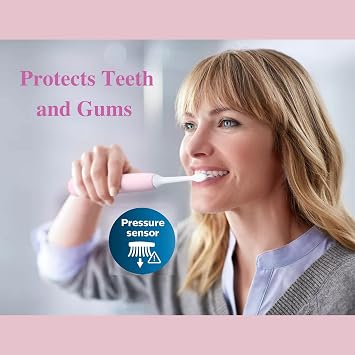Philips Sonicare ProtectiveClean 4100 Electric Rechargeable Toothbrush, Plaque Control, Pastel Pink, Phi0304, 1.0 Count