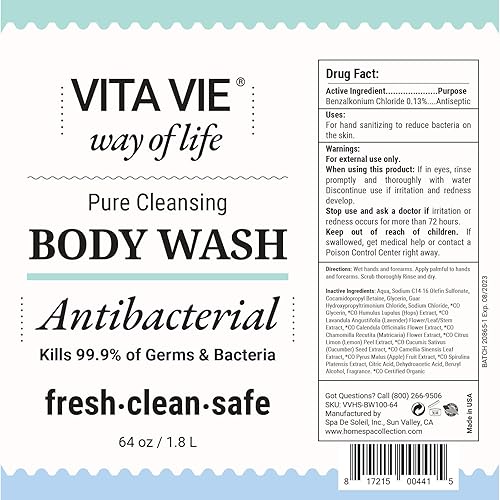 Miniatura 10 de Vita Vie - Gel de baño antibacteriano 12 onzas