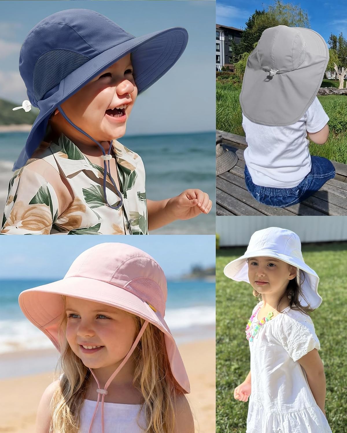 FURTALK Toddler Kids Sun Hat UPF 50+ Sun Protective Bucket Hat for Baby Summer Beach Hats - Image 7