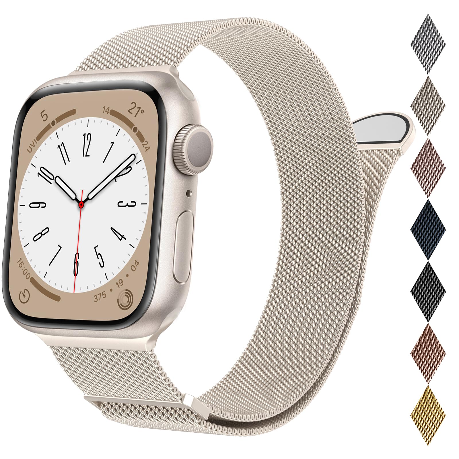 EPULY Milanese Edelstahl Armband Kompatibel mit Apple Watch Armband 40mm 42mm 38mm 41mm 44mm 45mm 46mm 49mm, Einstellbar Magnetisch Metallarmband für iWatch Series 11 10 9 8 7 6 5 4 3 SE 3 Ultra 3