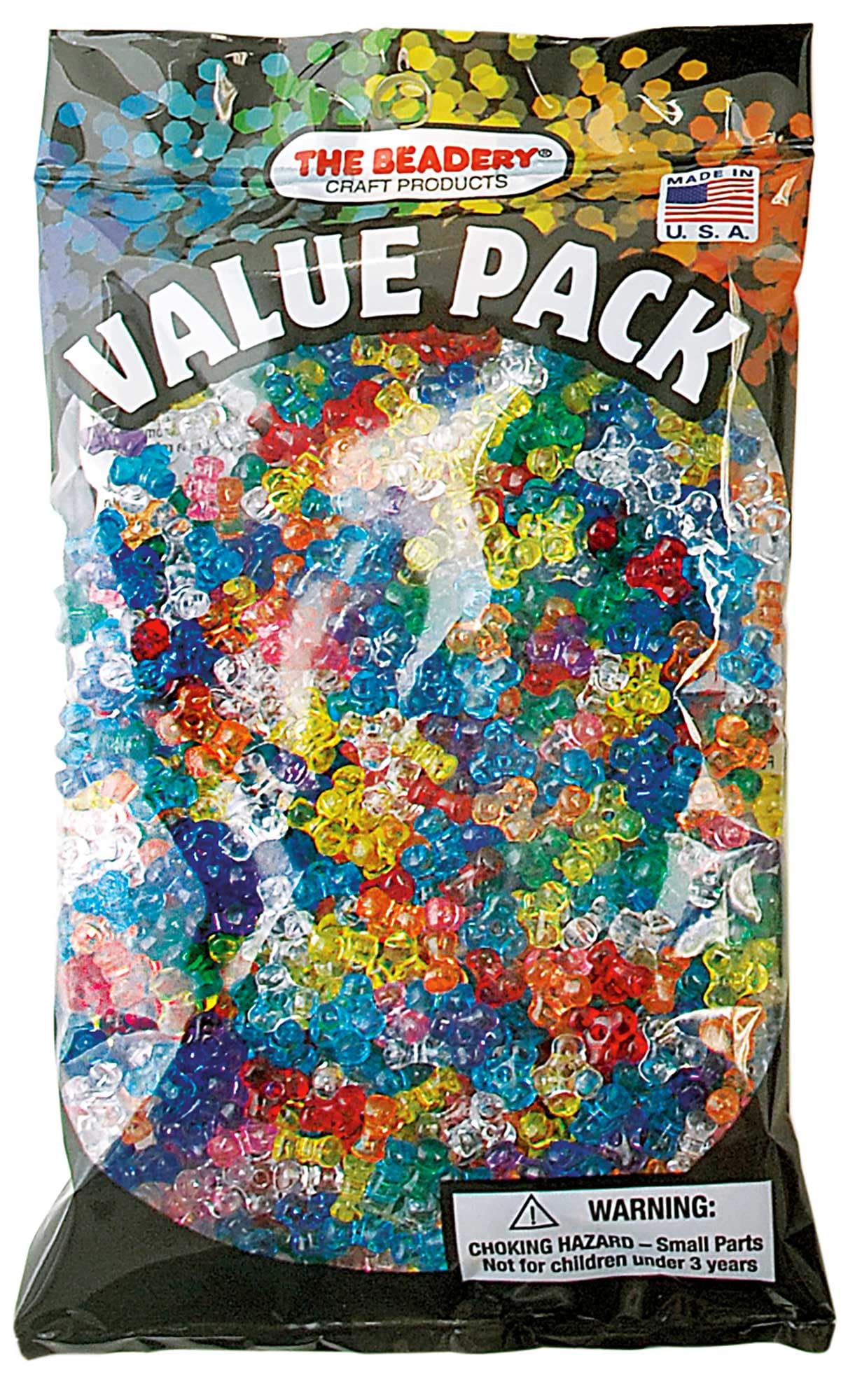 The Beadery 825V029 11mm Tri-Bead, Multi, 900-Piece Per Bag