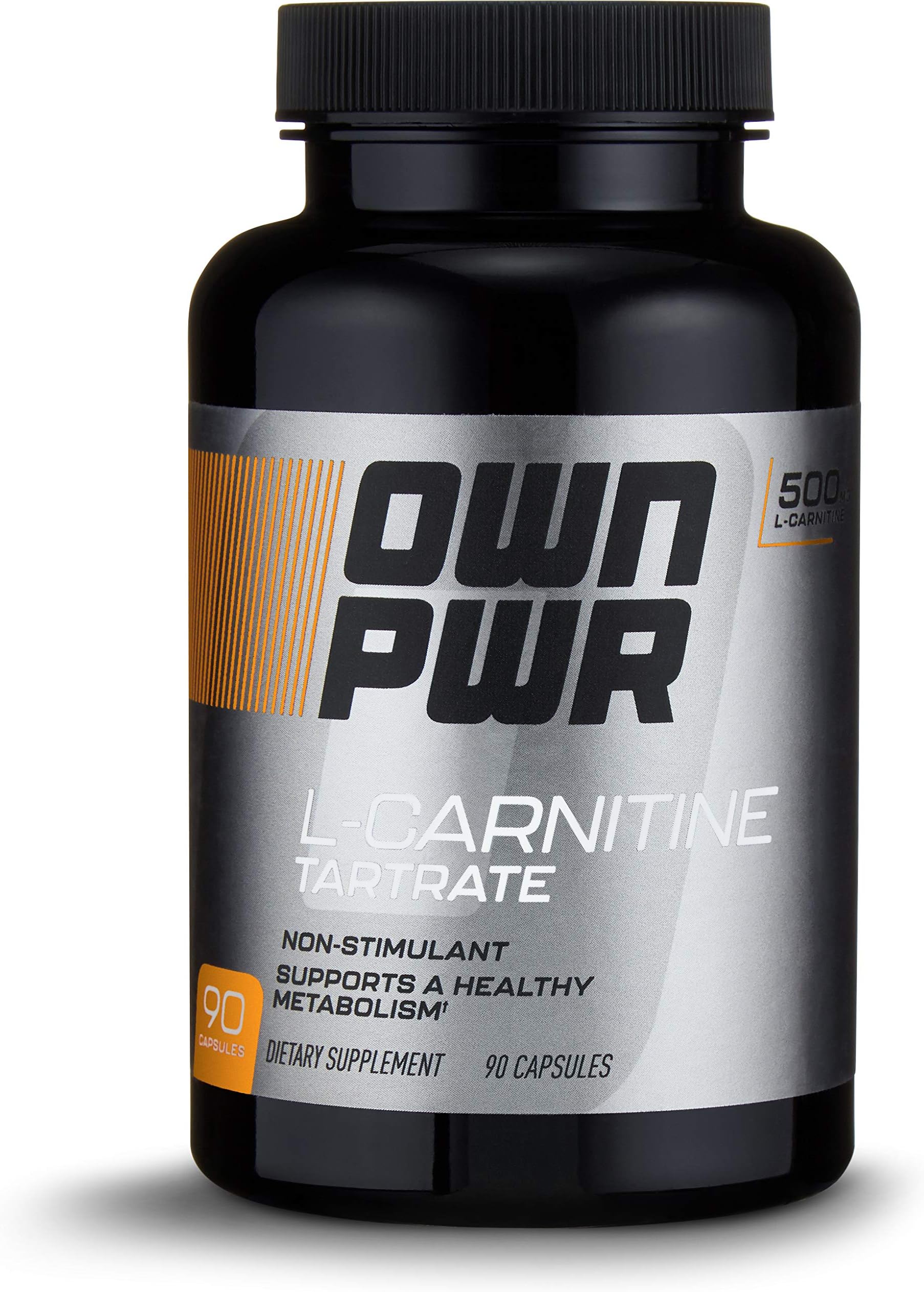 Amazon Brand - OWN PWR L-Carnitine Tartrate 500 MG, 90 Capsules, Up to 3 Month Supply