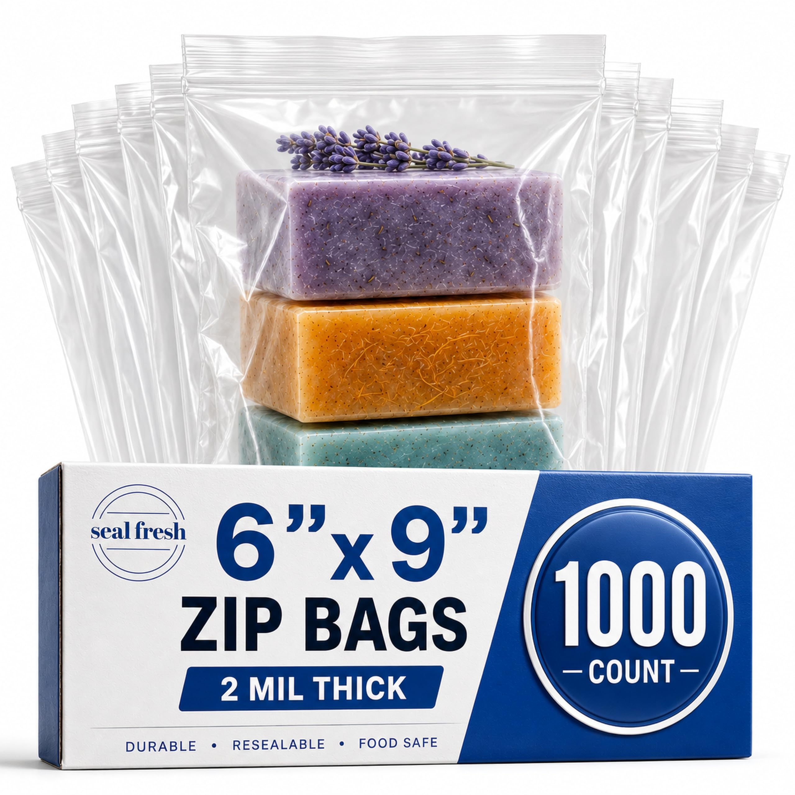 Seal Fresh 1000 Count Clear Reclosable Zip Plastic Poly Bags