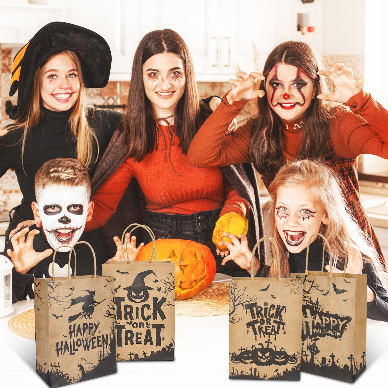 Amazon.com: Whaline 24Pcs Halloween Vintage Kraft Paper Gift Bags