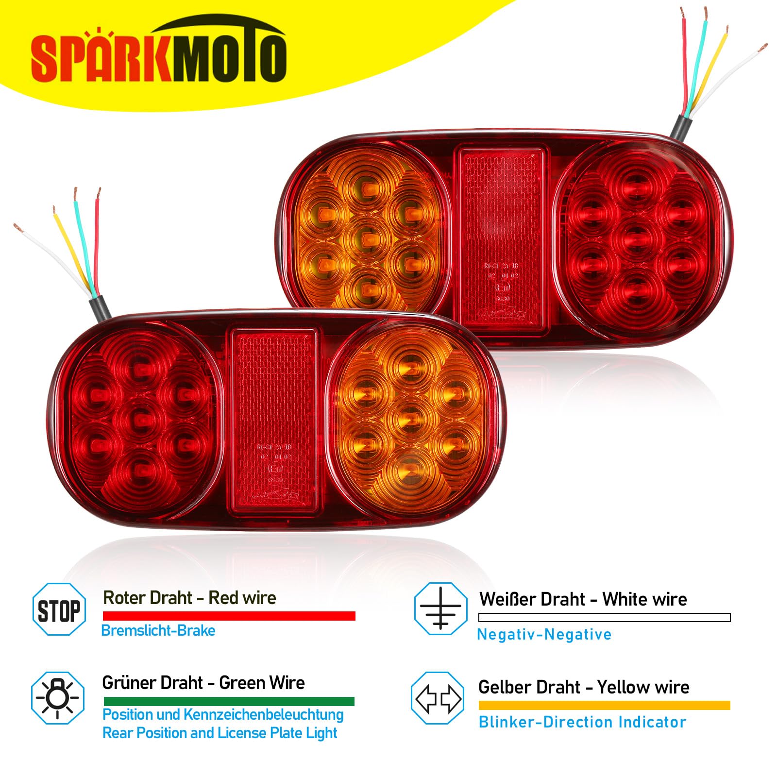 Set di 2 piastre in alluminio omologate per rimorchio ECE/70-01