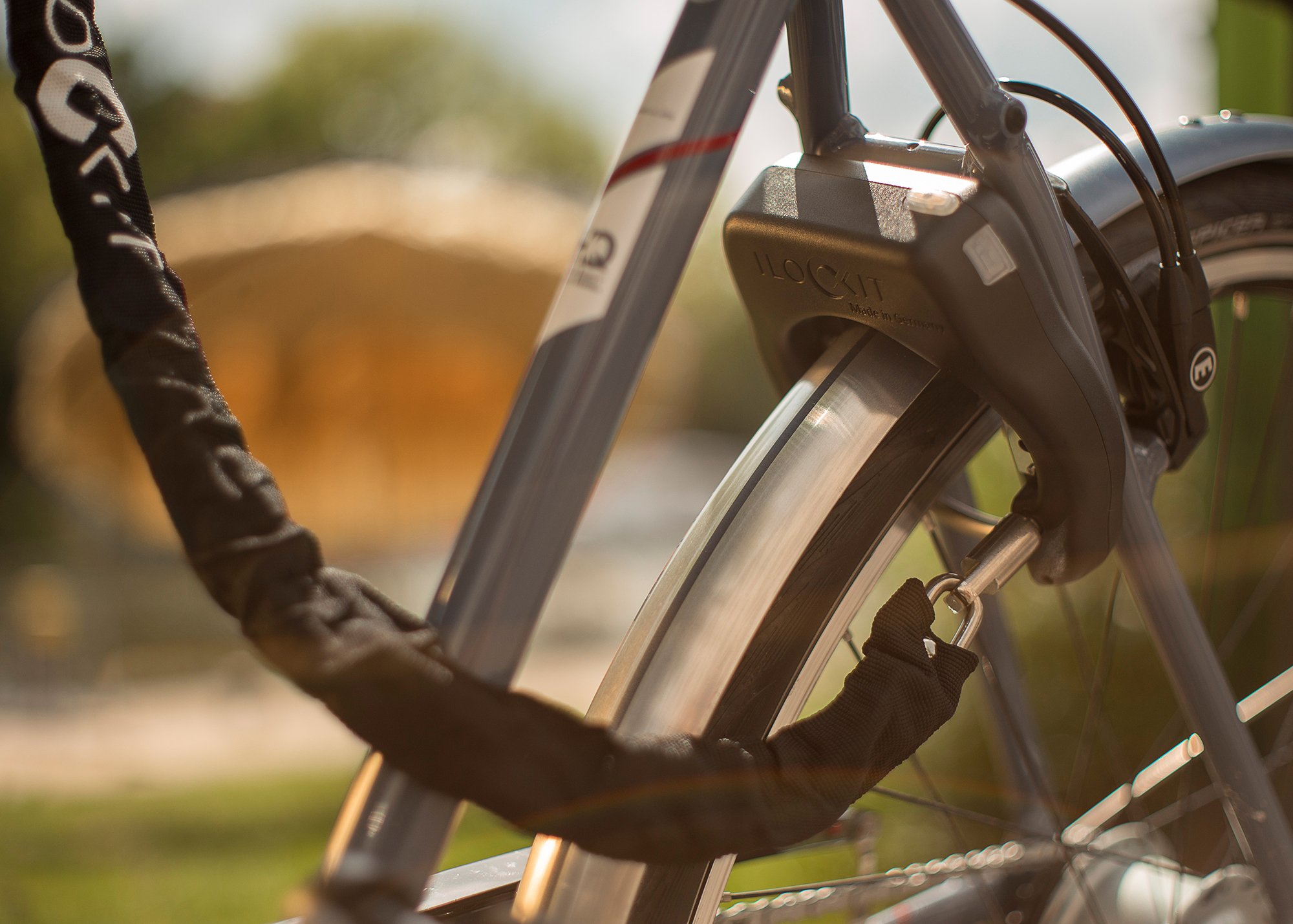 Rahmenschloss Fahrrad I Einsteckkette mit Tasche