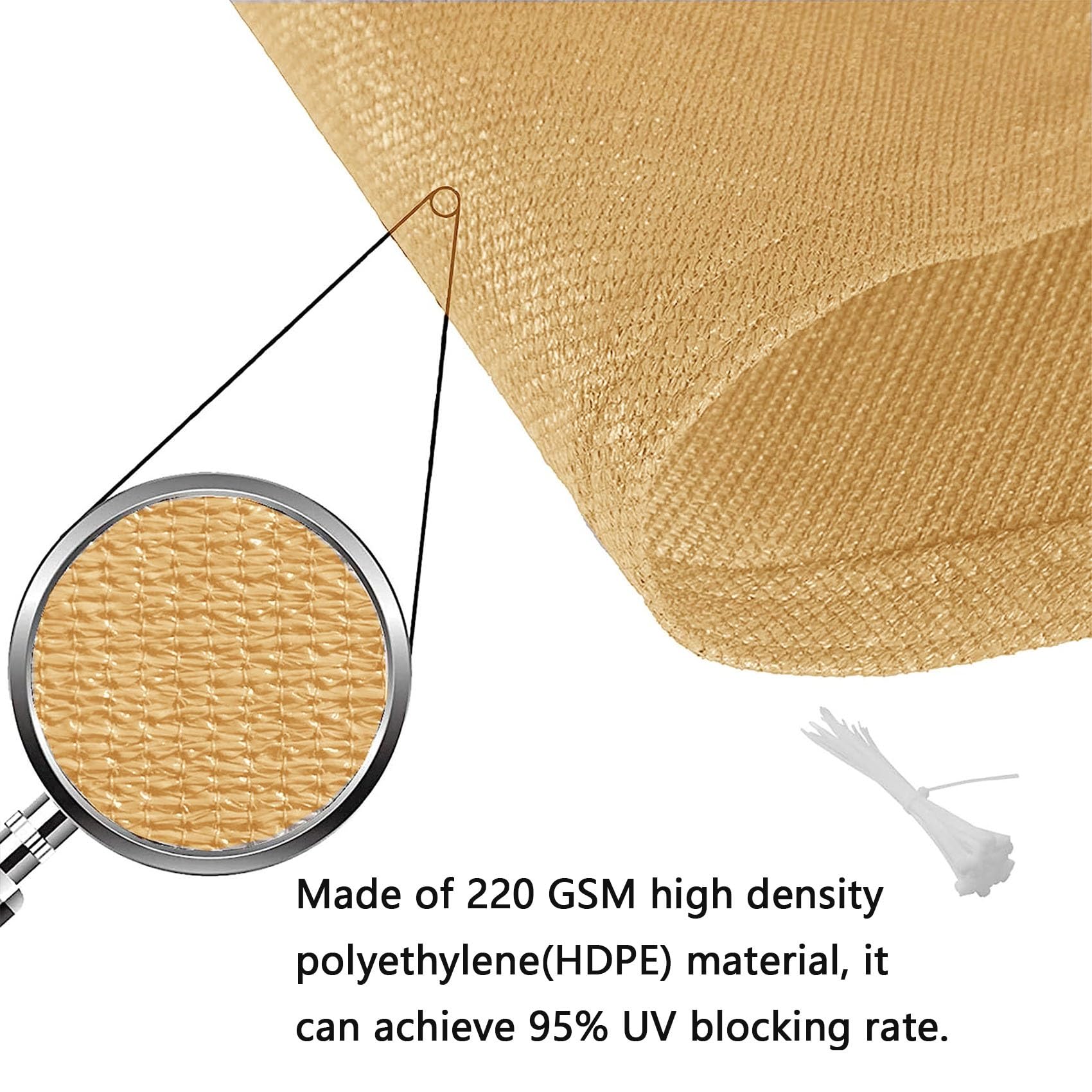Recinzione Copertura per Balcone 85 x 200 cm Divisori e Protettivi Telo Oscurante per Balcone Resistente alle intemperie con Fascette e funi, Giallo