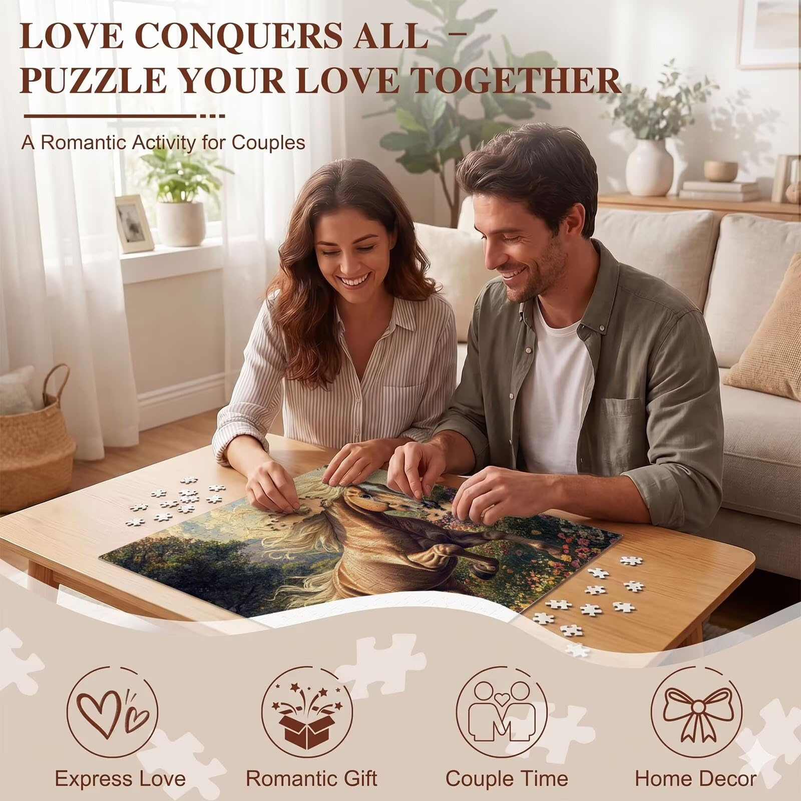 Puzzle 5000 Pezzi Classici, Puzzle cavallo rurale-2 156 x 105 cm, Gioco Educativo e Antistress in Legno con Poster Incluso, Ttività DIY per Famiglia, Regalo per Appassionati, Decor Parete Casa, f0-663
