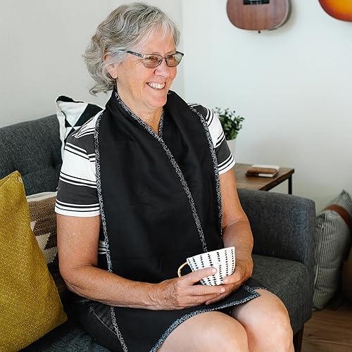 Miniatura 5 de Baberos reversibles para adultos para mujeres y hombres, bufanda para adultos mayores - Protectores de ropa de comedor - Bufanda de comedor lavable