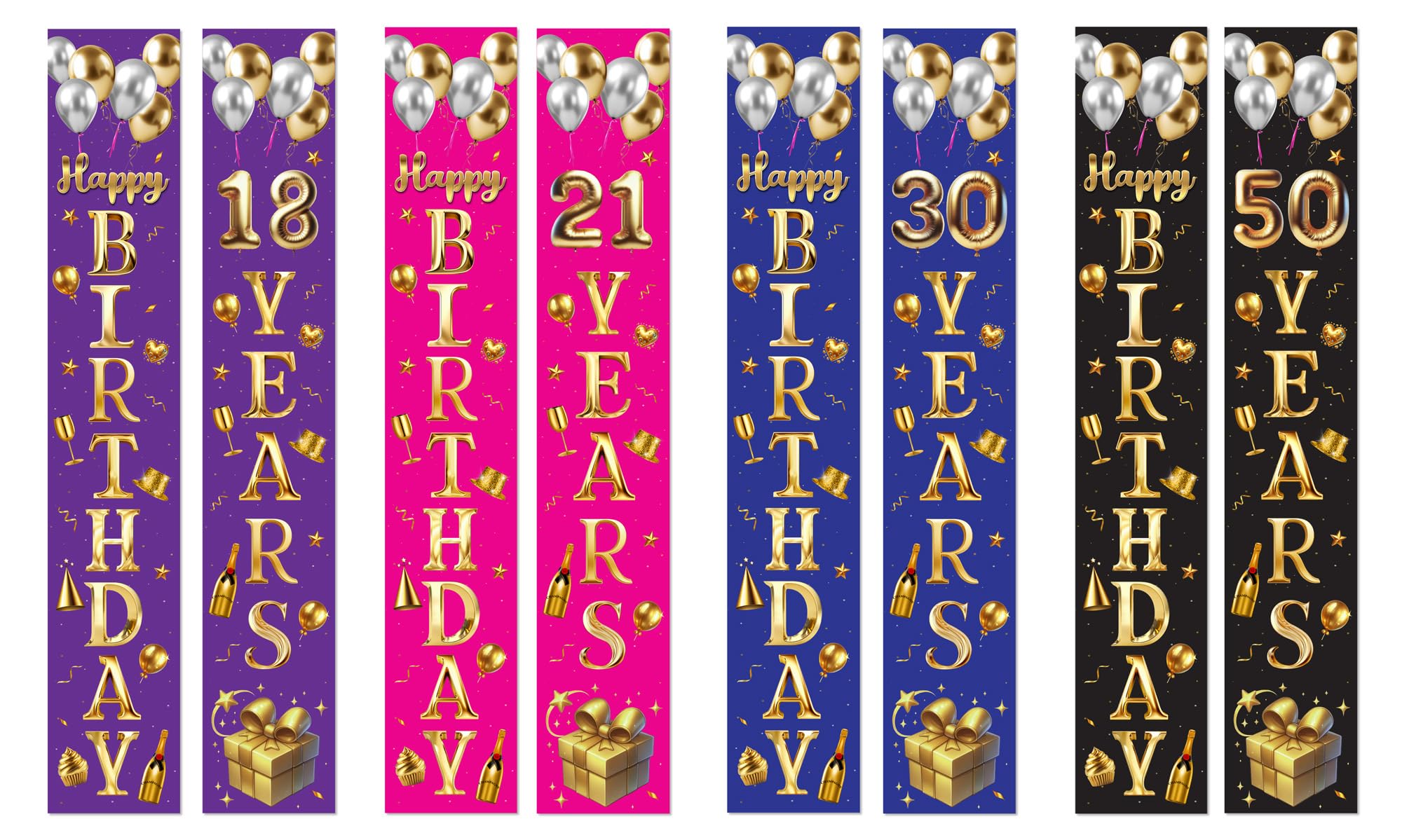 Large Personalised Happy Birthday Door Banner Indoor Outdoor Party Decorations Door Porch Sign Banner For All Ages 60th, 50th, 30th, 21st, Kids Boys Girls, Men, Women Birthday Décor (Door Banners)