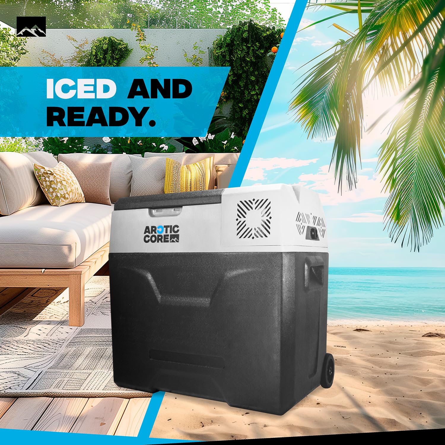 Belko® ArcticCore Kompressor Kühlbox – elektrische Kühl- & Gefrierbox DC 12/24V & AC 100–240V – grau
