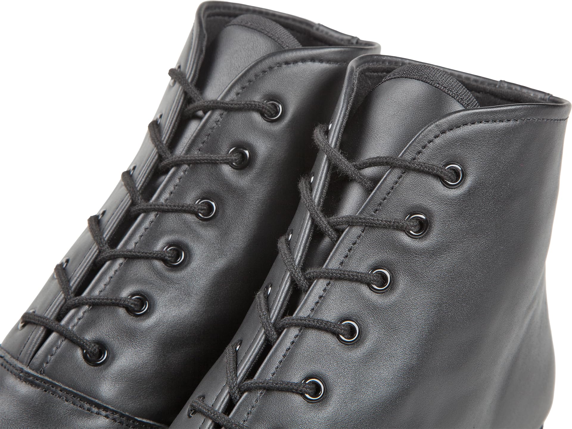 Diamant Step Gardestiefel 6-Loch Unisex Gardeschuhe Geteilte Sohle schwarz Leder
