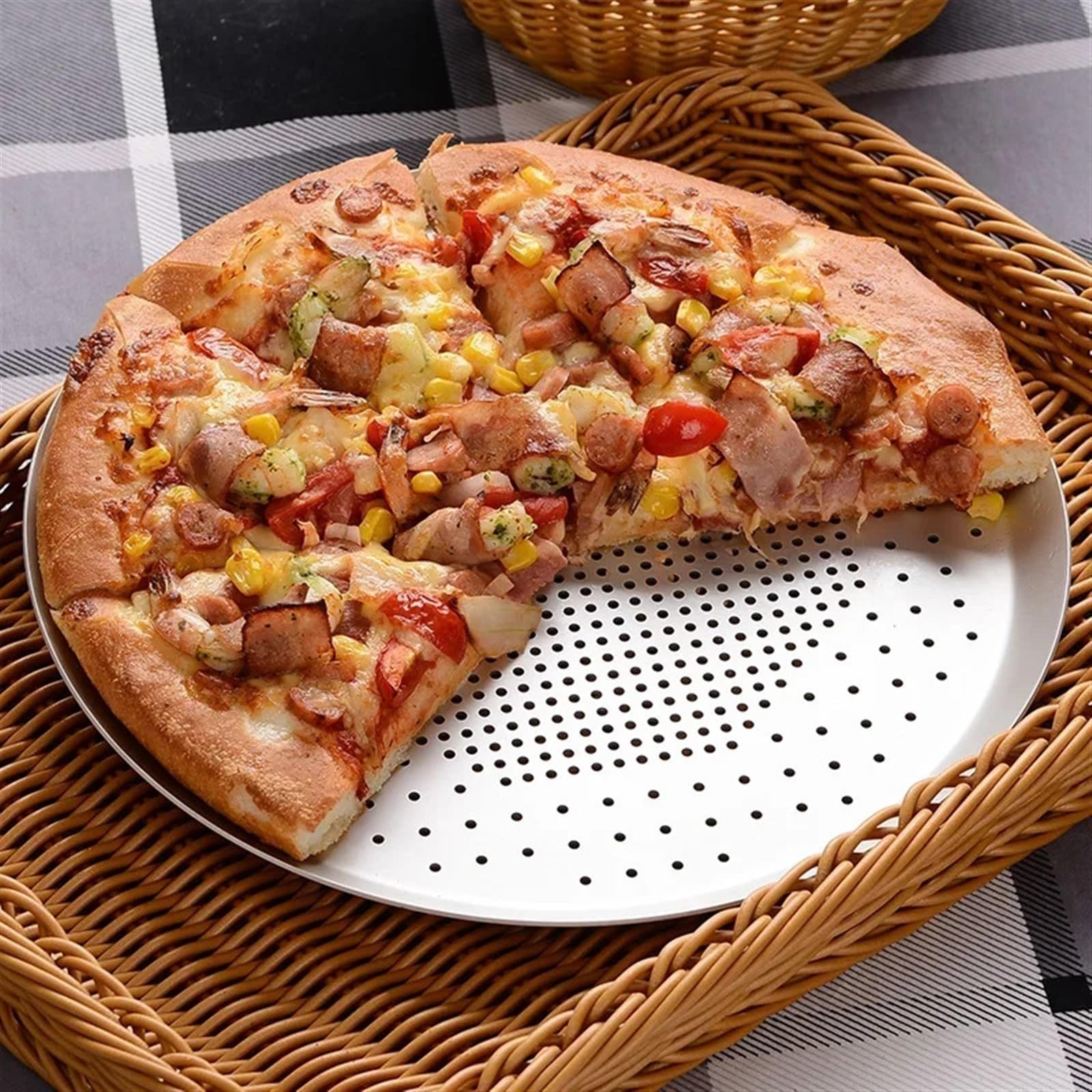 Teglia da Pizza Teglia for pizza in alluminio, teglia antiaderente for, piatto for, supporto for teglie, utensili da cucina for la cottura al forno