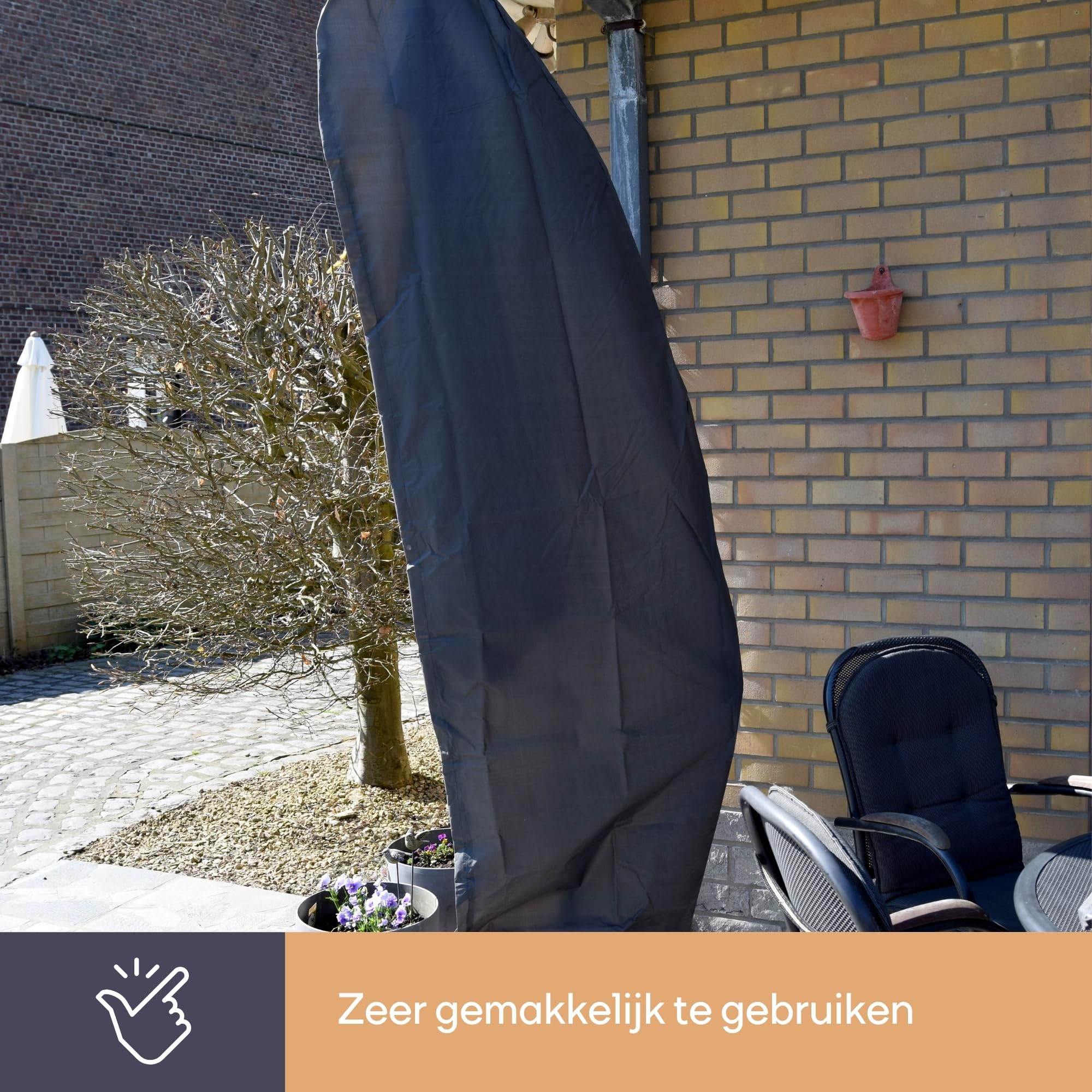 Perel waterdichte tuinmeubelhoes, parasolhoes voor parasol en