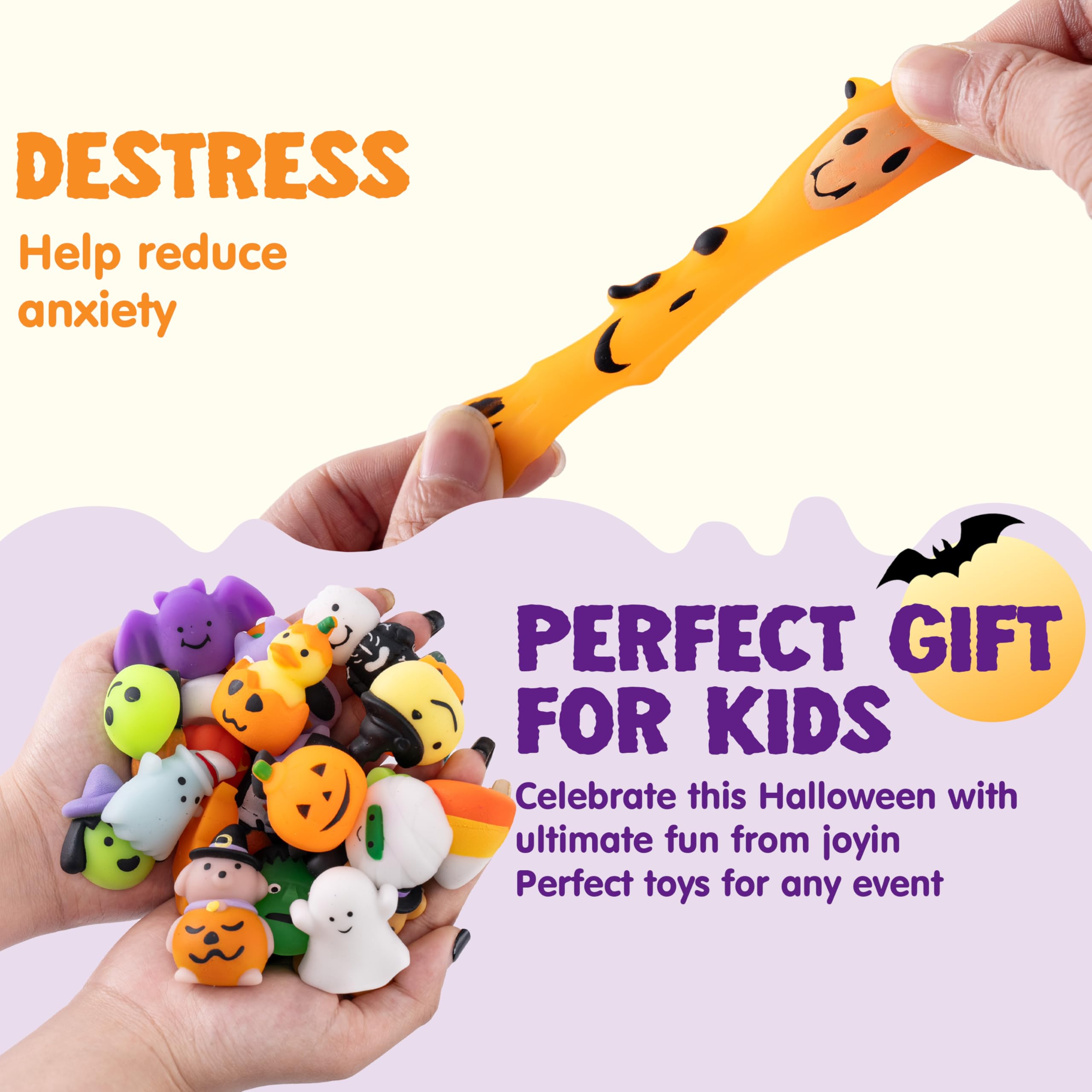 JOYIN Set 24 Pezzi Giocattoli Mochi Squishy Halloween - Palline Antistress In Silicone Con Calderone, Per Feste E Bomboniere