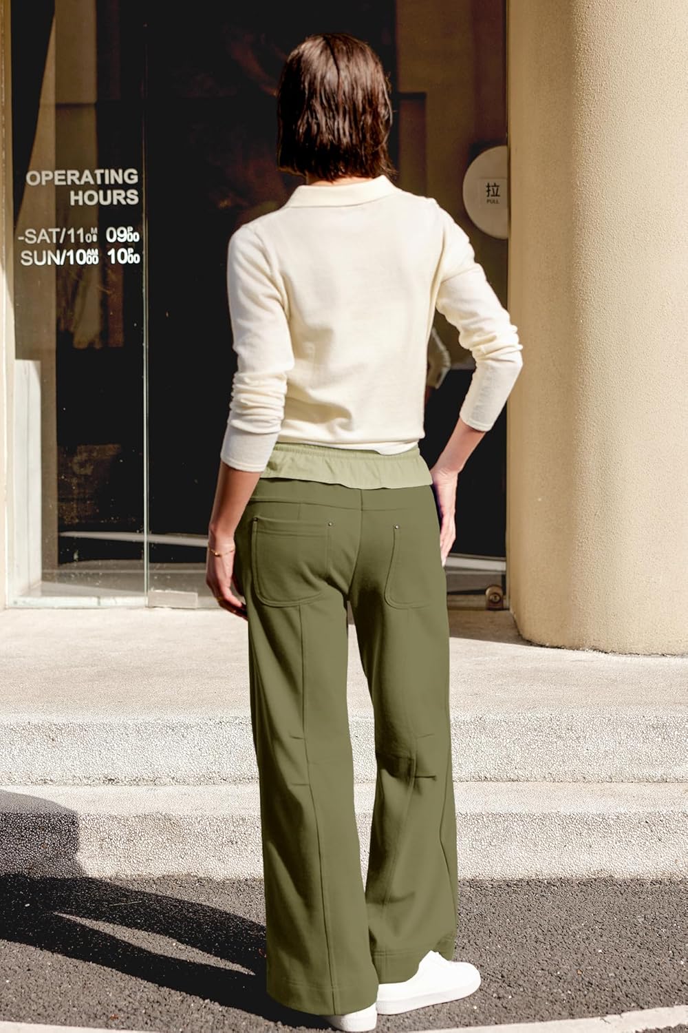 Nirovien Womens Wide Leg Sweatpants Baggy Pants High Waisted Lounge Pants Palazzo Barrel Sweatpants with Pockets - Image 5