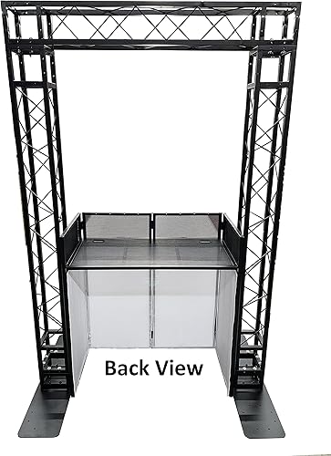 Miniatura 3 de Kit combinado de armadura de arco negro de 7.6 pies de alto 5 pies de ancho+fachada de DJ con mesa de 40 x 20 pulgadas y kit combinado todo en uno