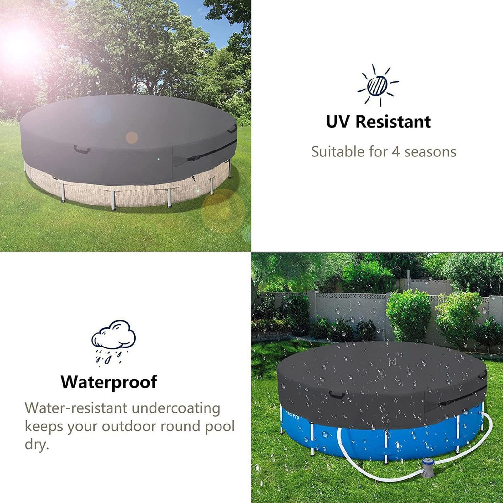 Telo Copertura per Piscina Telo di protezione con cordino regolabile | Coperture Termiche per l'esterno, il giardino, la casa, la vasca idromassaggio, la spa, il nuoto, l'acqua e l'inverno
