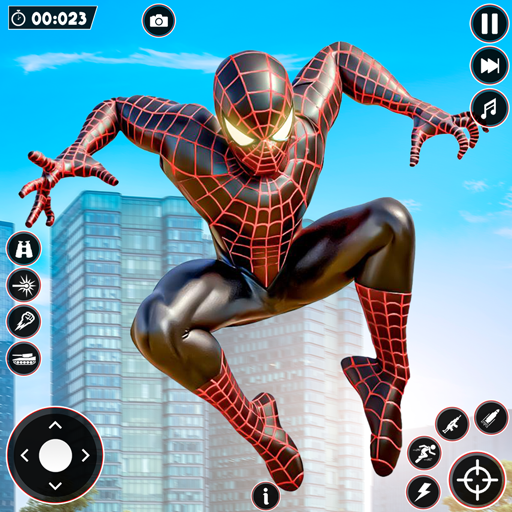 Super Black Spider Fighter Rope Hero-Spiel: Echte Spider Mafia City Battle & Superhero Wars Vegas Spider Fighter Hero-Spiele