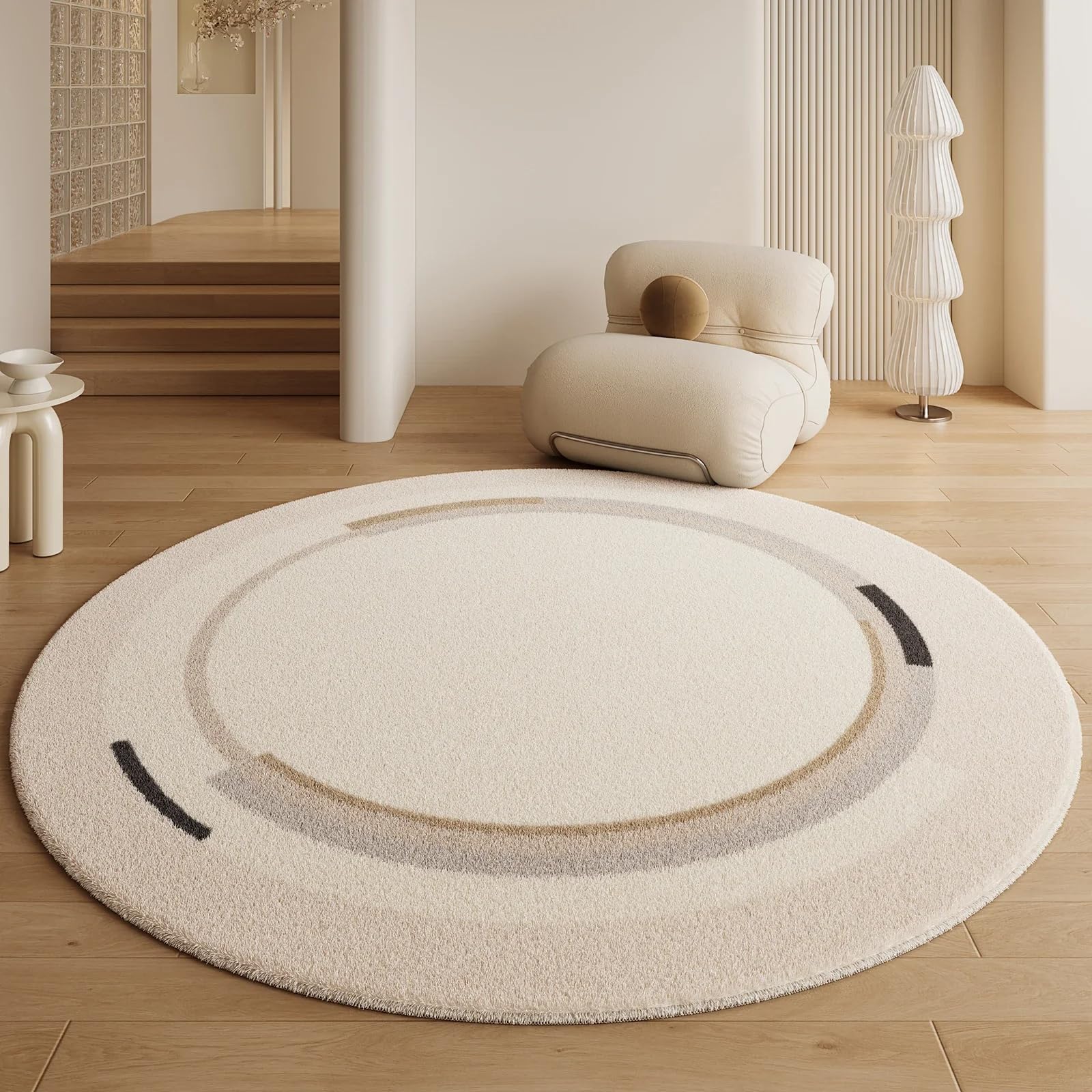 Tapis de salon style crème doux pour réchauffer les sols froids des chambres à coucher