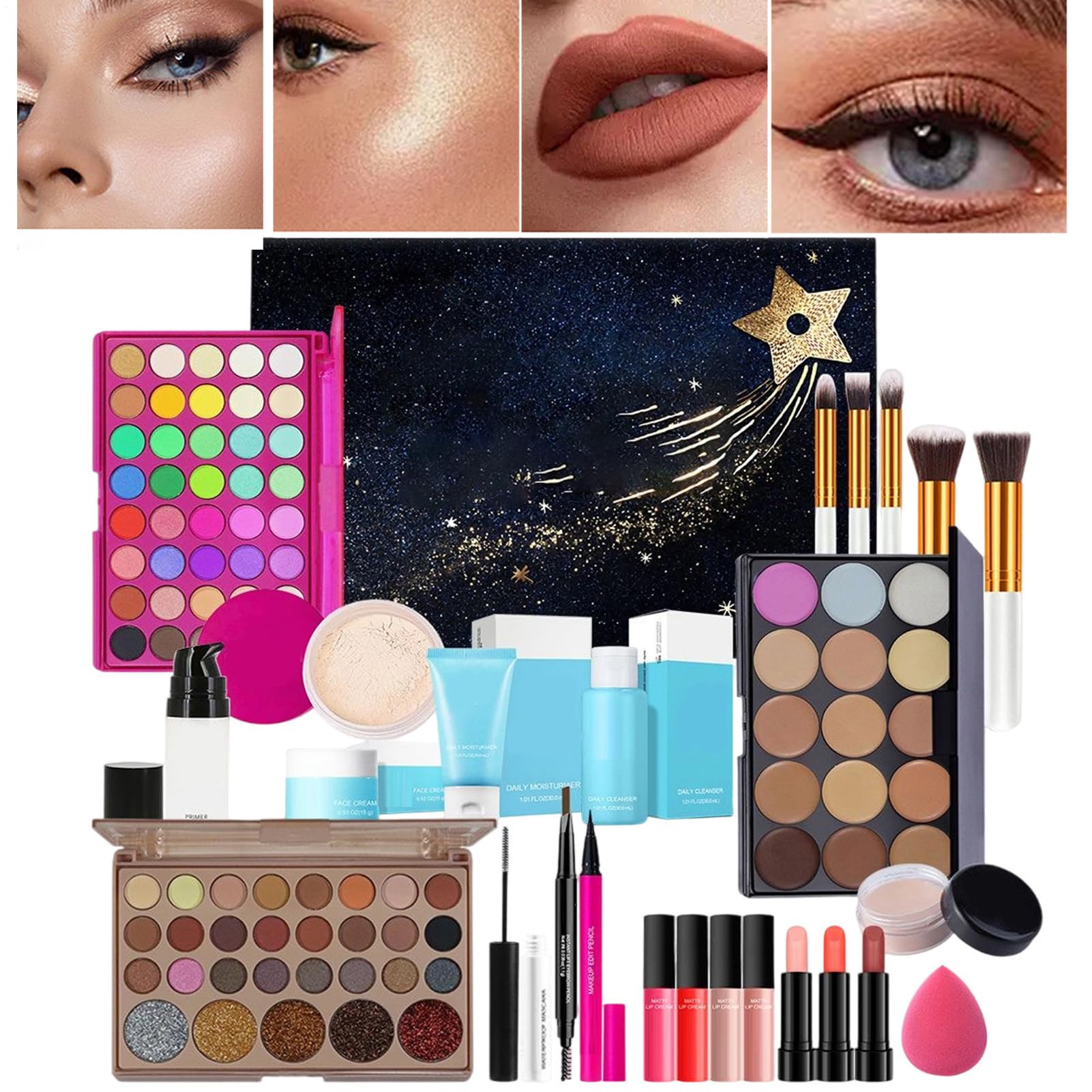 Set De Maquillaje Completo Juego De Maquillaje Facial Ligero Con Paleta De | Set De Maquillaje Facial Para Novia Amiga Hermana Hija Familia Amigos Compañeros