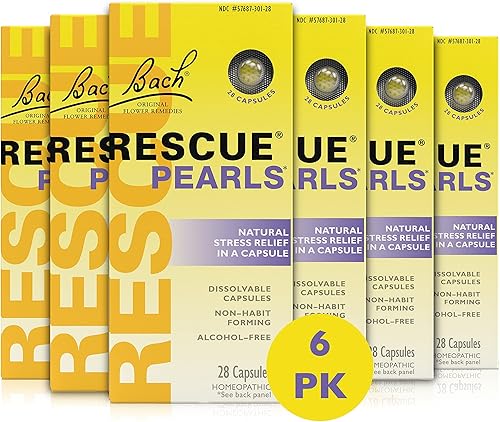 Miniatura 10 de Bach - Perlas de rescate sabor natural a vainilla naranja alivio del estrés natural esencia floral homeopática disolución rápida sin gluten ni