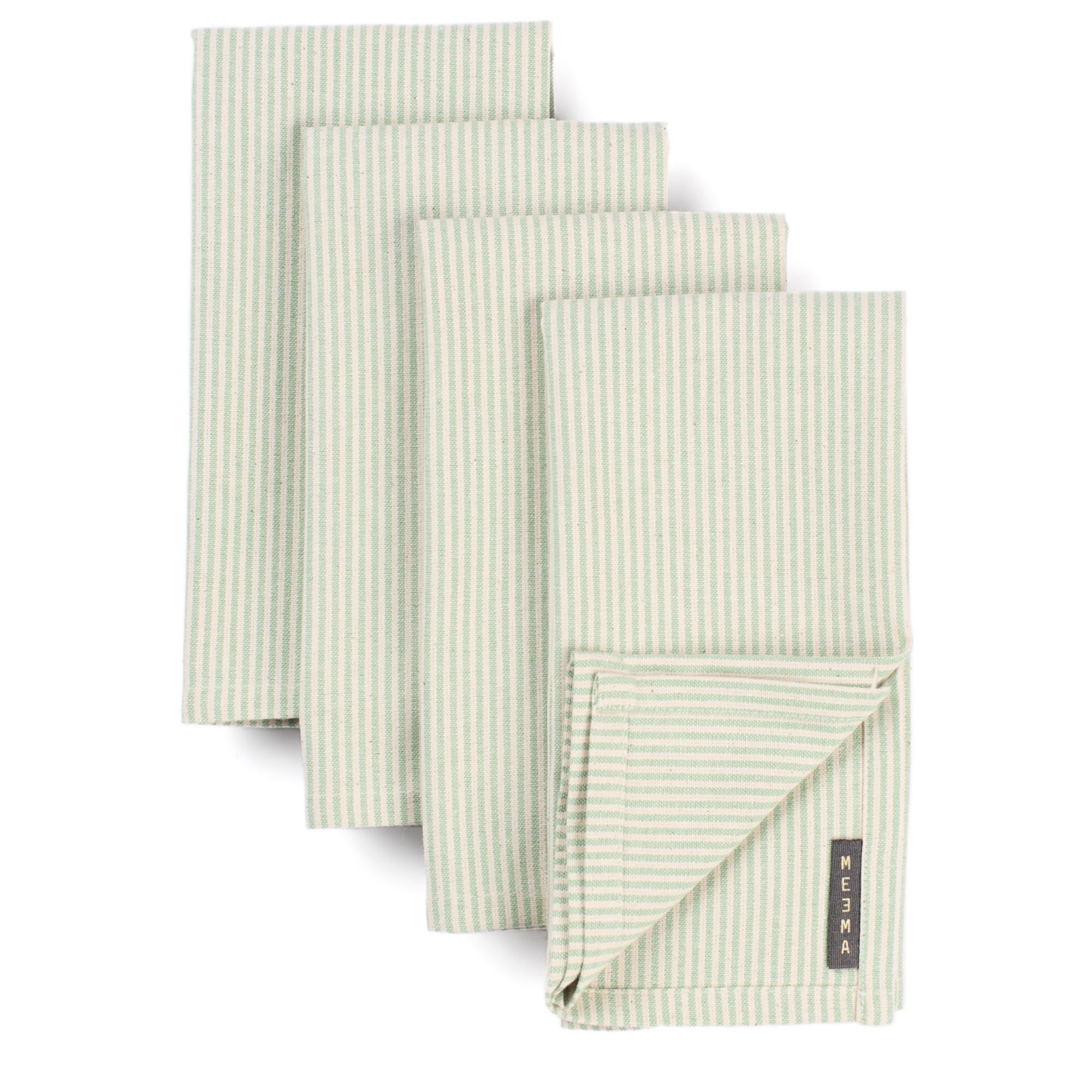 MEEMA Set di 4 tovaglioli di stoffa lavabili, colore verde salvia, riciclati e riciclati ecologici, per feste, Ringraziamento, matrimoni, 45,7 x 45,7 cm