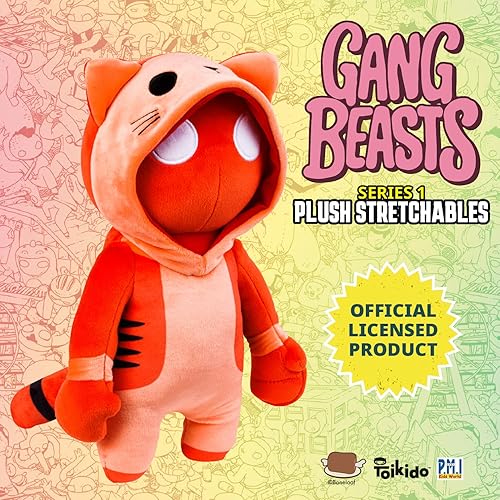 Miniatura 6 de Peluches elásticos de Gang Beasts. Juguetes de peluche lindos de 16 pulgadas. Juguetes para niños. 4 peluches grandes para coleccionar. Juguetes