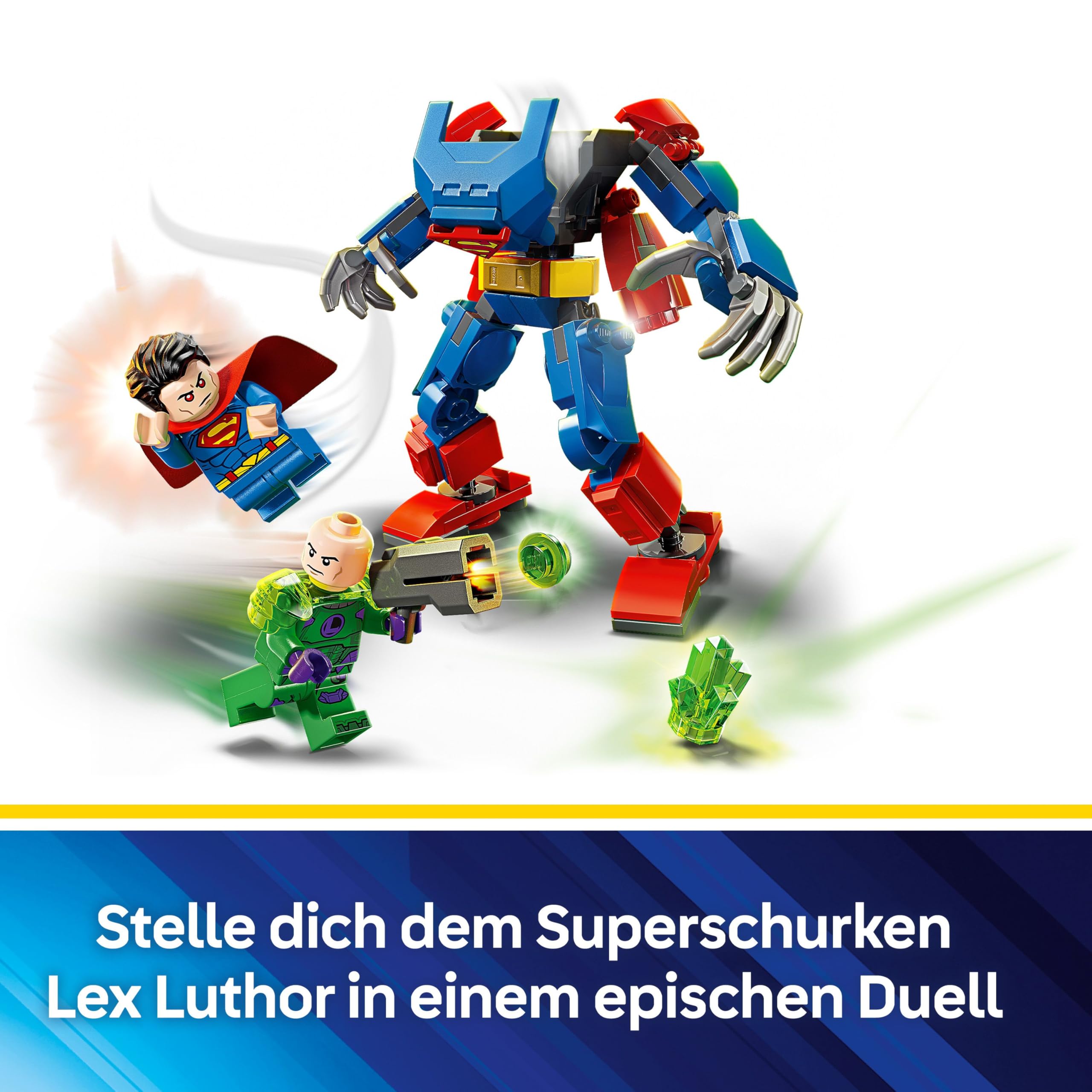 LEGO DC Superman Mech vs. Lex Luthor - Superhelden Spielzeug mit 2 Minifiguren - baubare Actionfigur mit beweglichen Armen… – Ansicht 7