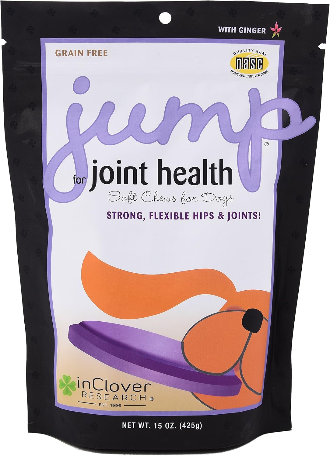 Jump Soft Chews for Daily Joint Care and Endurance Support for Dogs by InClover