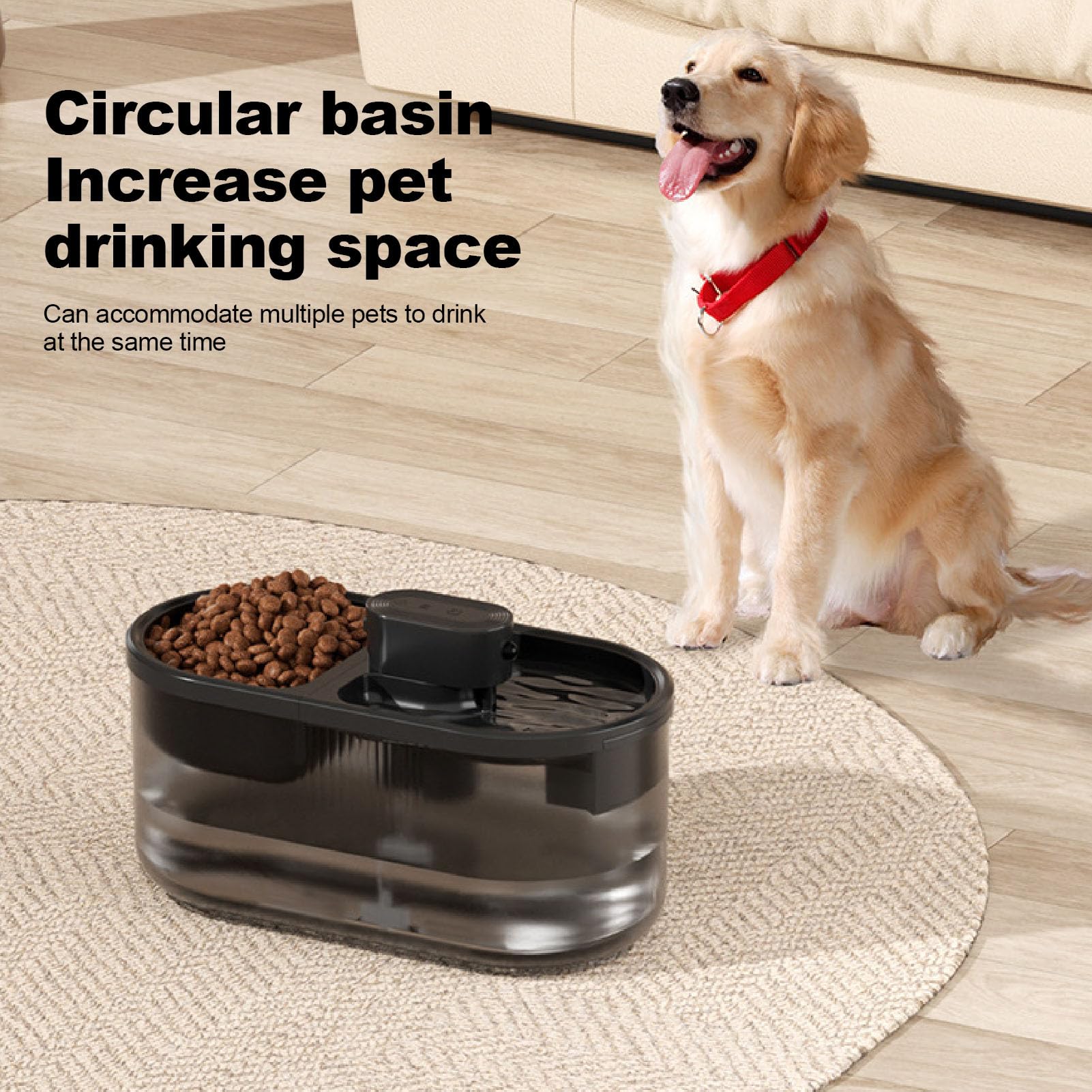 Ejoyous Fuente de Agua para Mascotas, Fuente Automática de Plástico para Gatos de 4,5 L con Dispensador y Filtro Temporizados, Gran Suministro de Agua Interior para Gatos, Perros y Hogares con (BLACK)