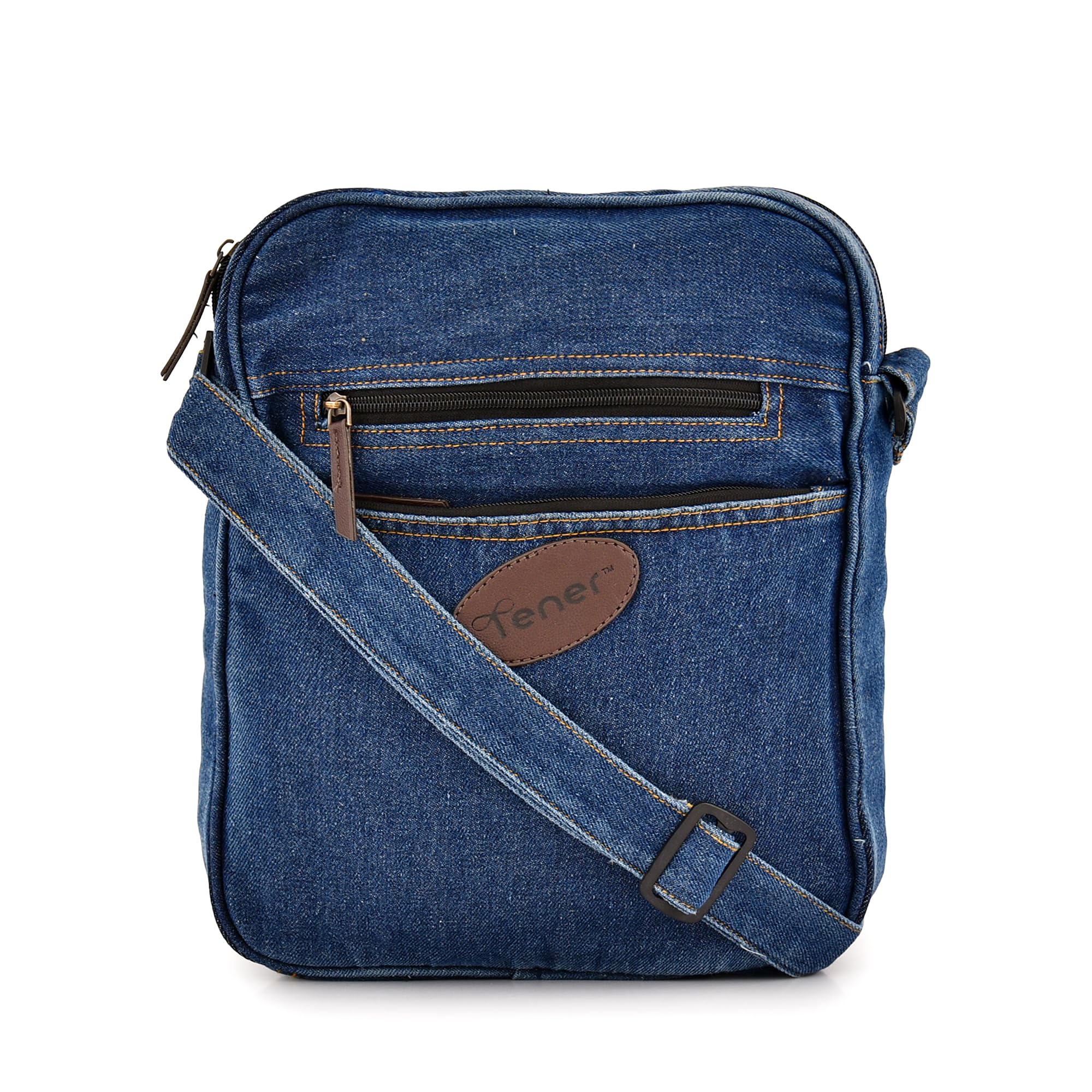 17 L Denim Sling Bag – Laptop/Tab Cross bag, Front & Back Slip Pockets, Enzyme‑Wash-image-39
