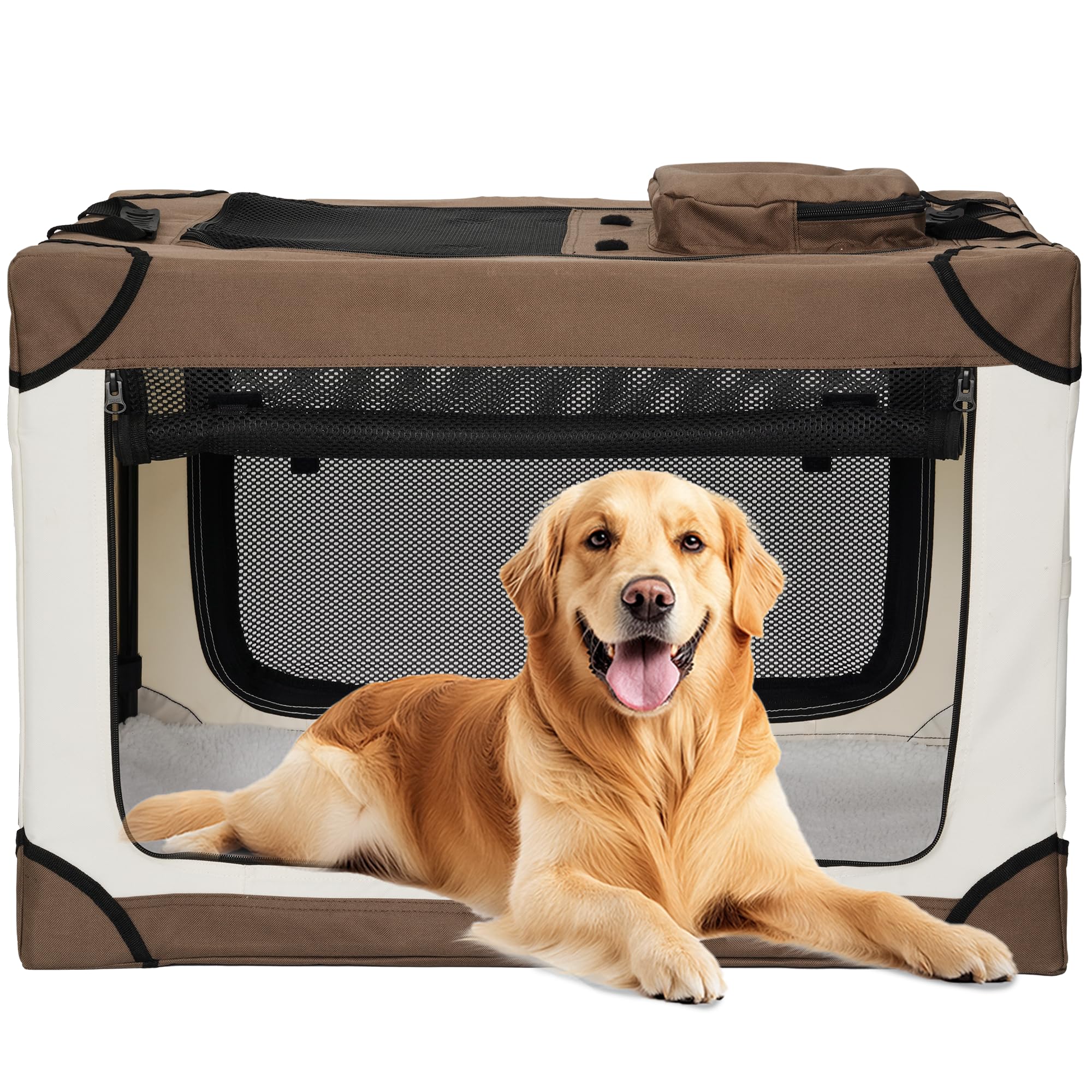 Snapklik.com : Soft Collapsible Dog Crate - 42 Inch Portable Dog Travel ... - Soft Collapsible Dog Crate With Wheels