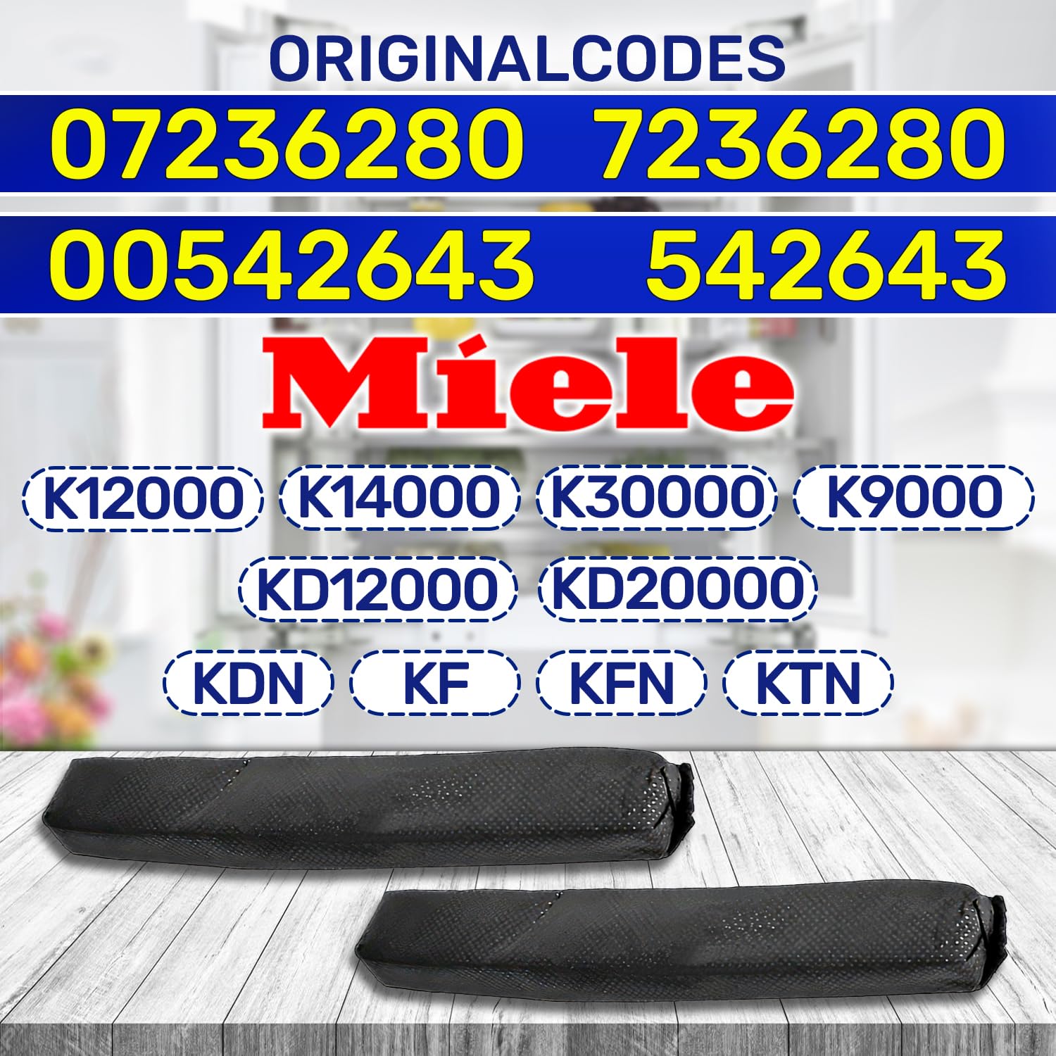 Miele Kühlschrank-Aktivkohlefilter, Originalcode 07236280, 7236280, 2 Stück MONTERAL