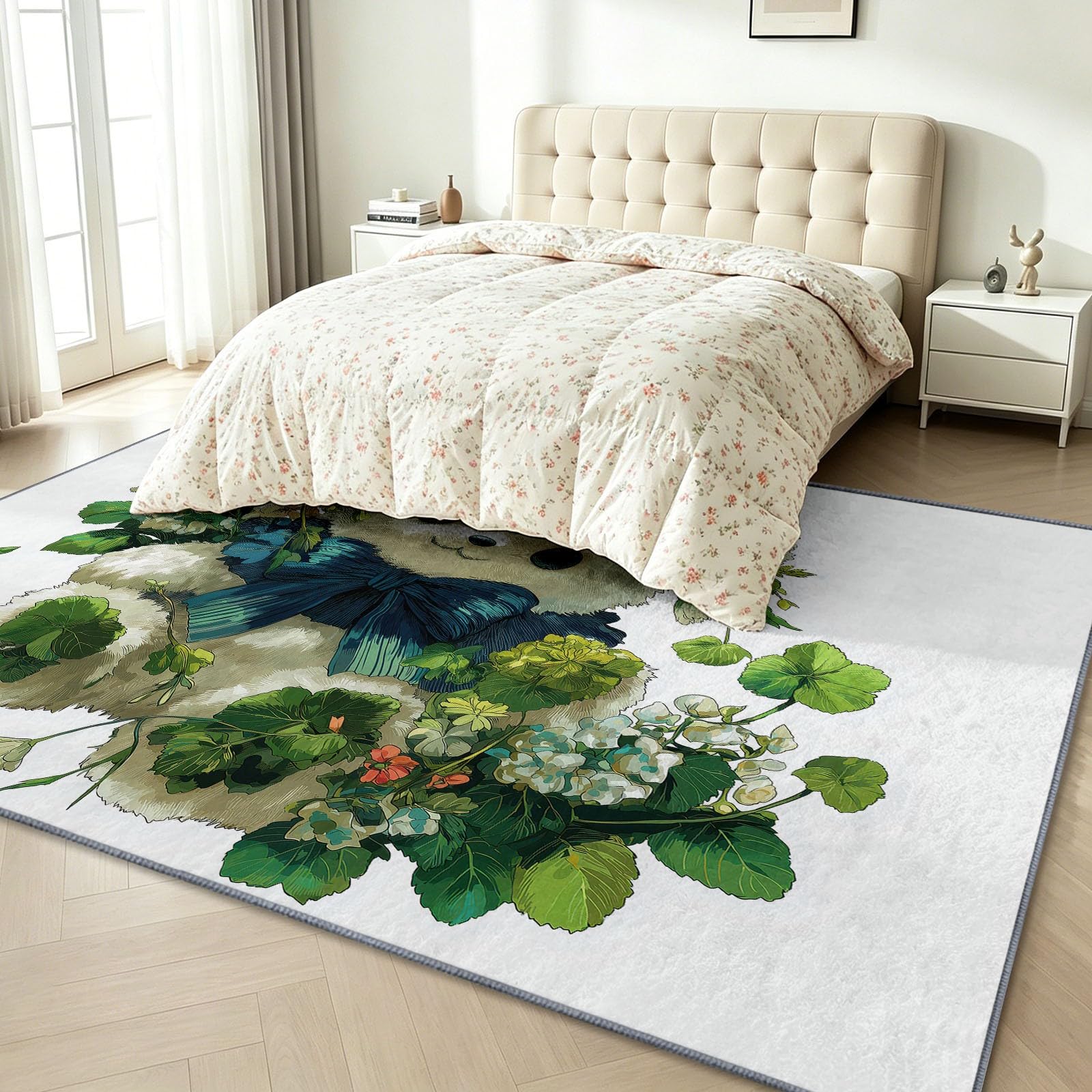 Muszka miś, antypoślizgowy, miękki dywan, 180 x 240 cm, zmywalny, do salonu, komiksu, z krótkim włosiem, do salonu, sypialni, domu, biura, jadalni, kuchni, dekoracja