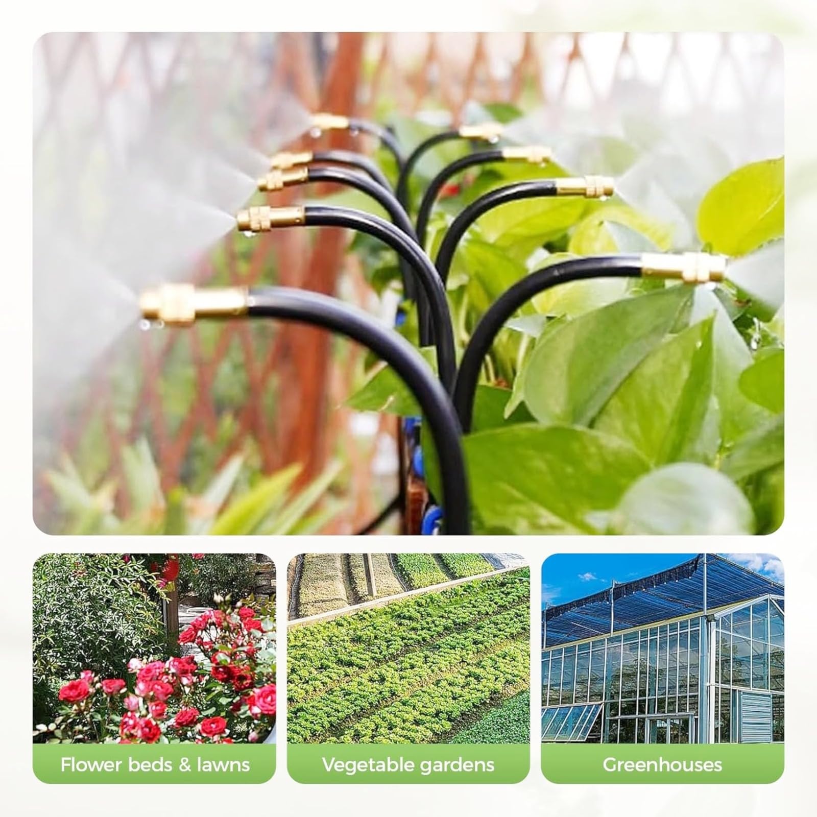 360° Curved Garden Automatic Irrigation System, arrosage automatique pour jardin, kit arrosage automatique système d'irrigation goutte à goutte pour plantes de serre, Pour jardins, terrasses et serres