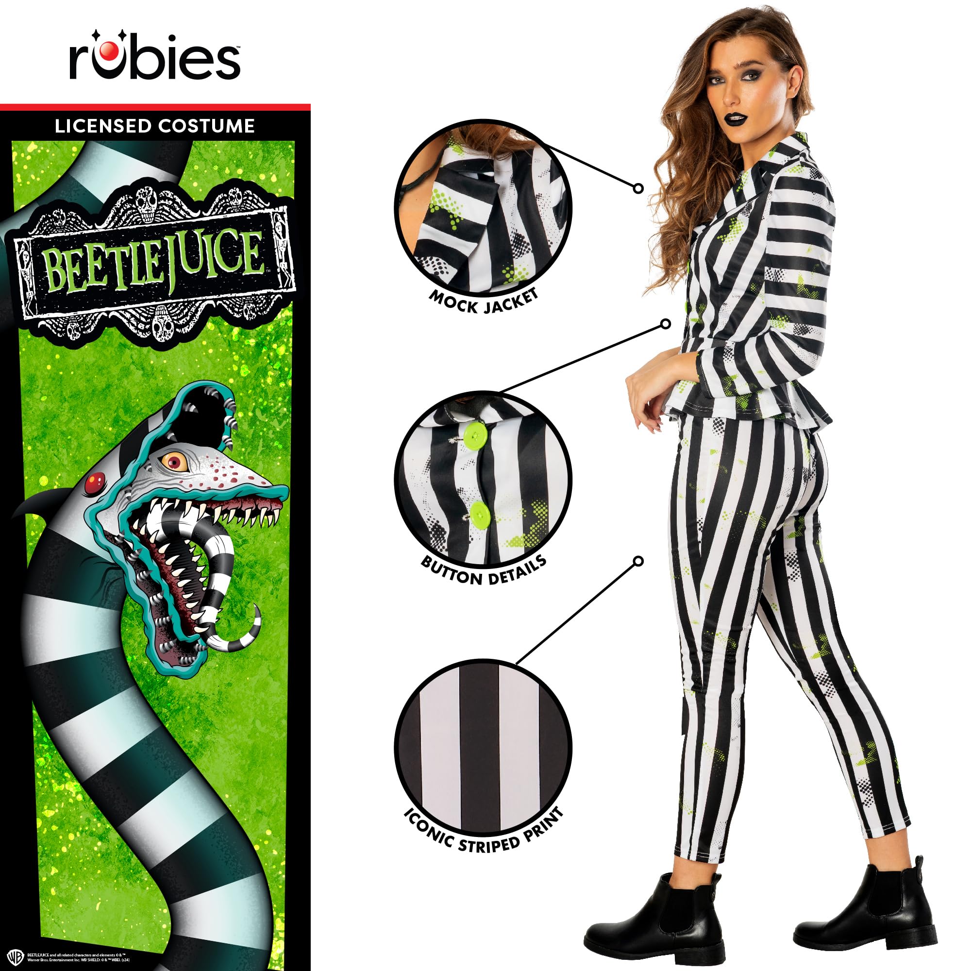 Rubie's Official Ladies Beetlejuice Costume, Adult Costume, Womens Fancy  Dress, Size S  BigaMart