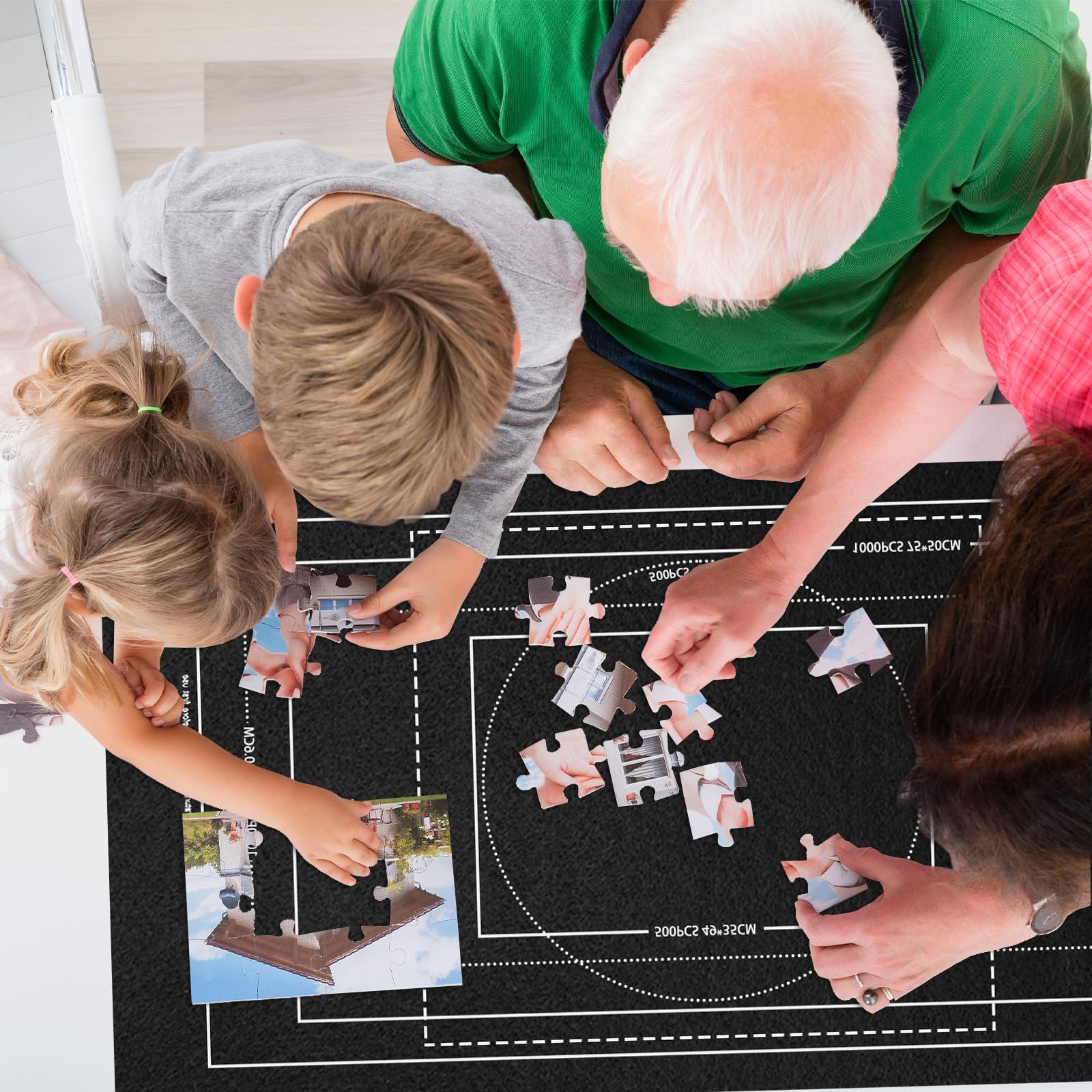 Zatixbu Tapete Puzzle 1500 Piezas, Portátil Alfombra Puzzle con Bomba Inflable, Antideslizante Puzzles Mat para Almacenar Rompecabezas