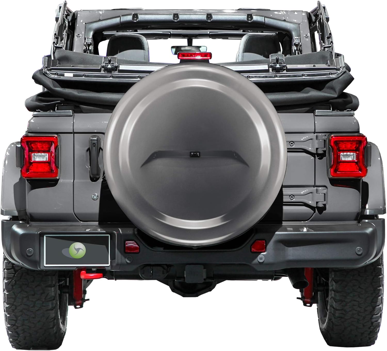 Boomerang - MasterSeries Hard JL Tire Cover - (275/55R20) - (Painted Plastic Face & Black Powder-Coated Ring) for Jeep Wrangler JL (with Back-up Camera) - HIgh Altitude (2018-2024) - Granite Crystal