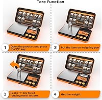 Vista 3 de MAXUS báscula digital de 500 g x 0,01 g con USB y alimentación por batería, báscula de bolsillo de precisión con peso de calibración de 50 g