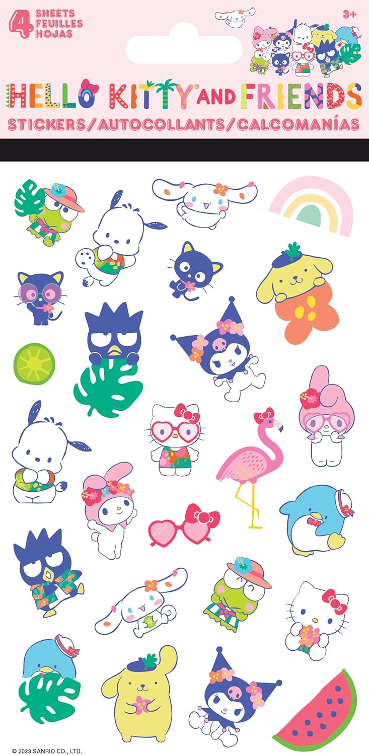Hello Kitty and Friends - Summer Trend Tropical Standard Sticker - 4 Sheet