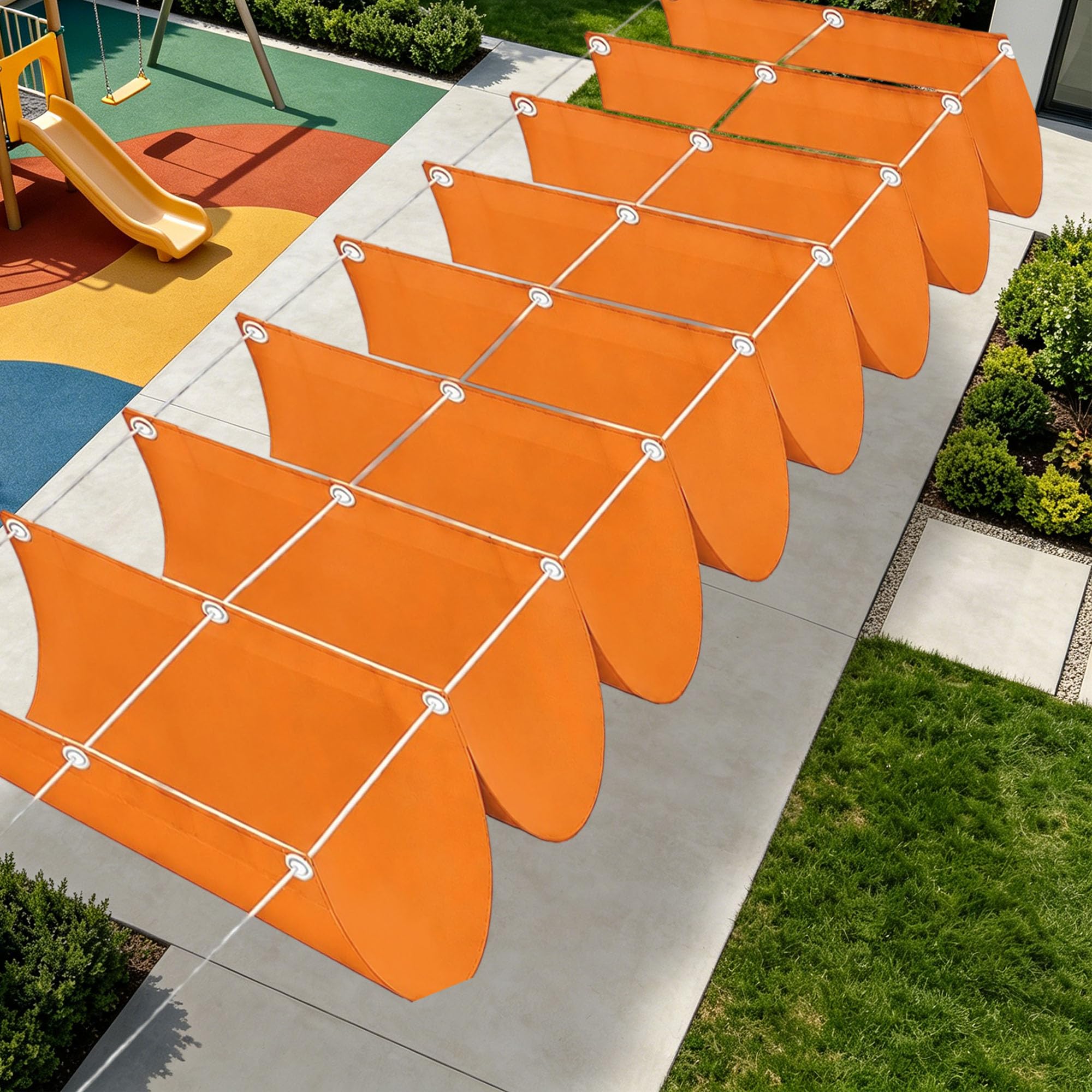 Voile d'ombrage rétractable pour balcon et extérieur orange 200 x 300 cm style pergola