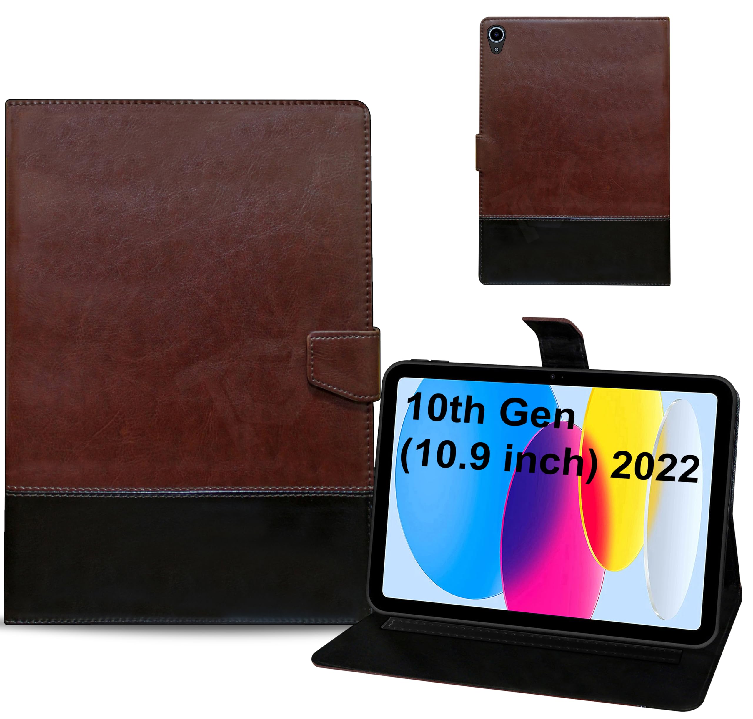 TGK Dual Color Leather Flip Stand Case Cover for Apple iPad 10th Generation 10.9 inch 2022 (Brown, Black) (B0BP1MGD53) Amazon Price History, Amazon Price Tracker