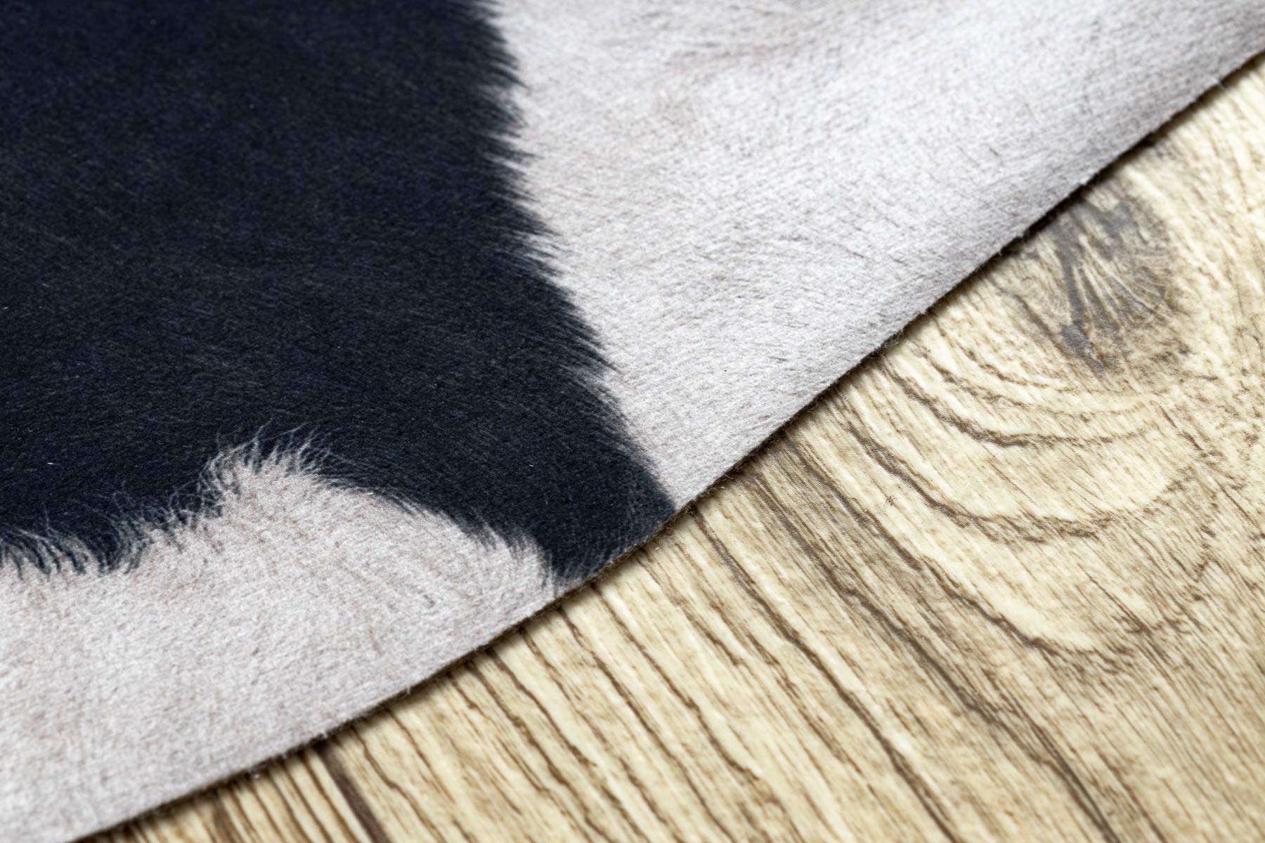 rugsx Tappeto in Pelle Bovina Artificiale Cowhide, Mucca, Motivo Animali, Finta Pelle, Tappeto per Soggiorno, casa, Camera da Letto, DIY Crafts, Nero Bianco 100x150 cm