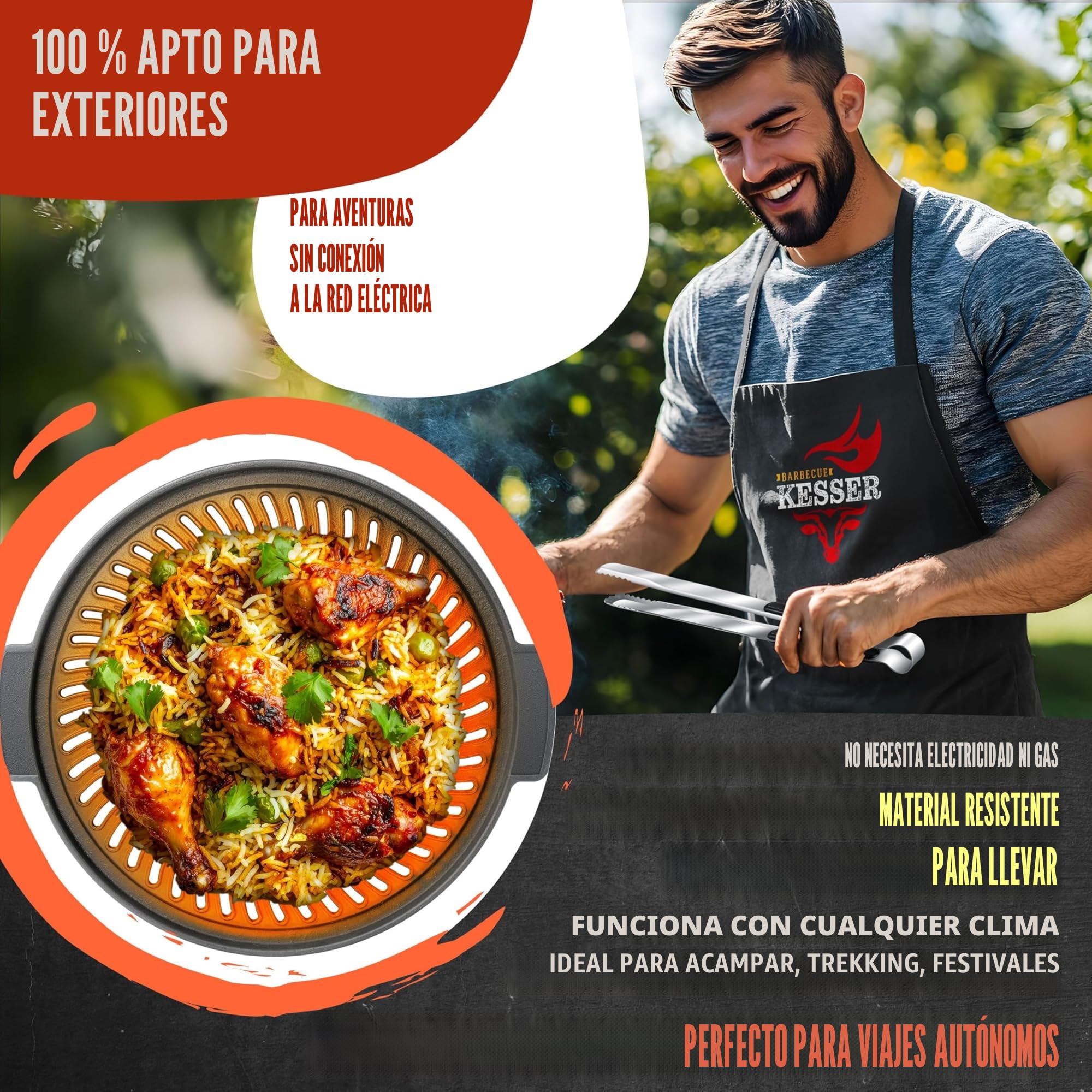 KESSER® Placa de cocción para estufa de cohetes, horno holandés, barbacoa, cohete, estufa de leña, hornillo de camping, barbacoa de camping